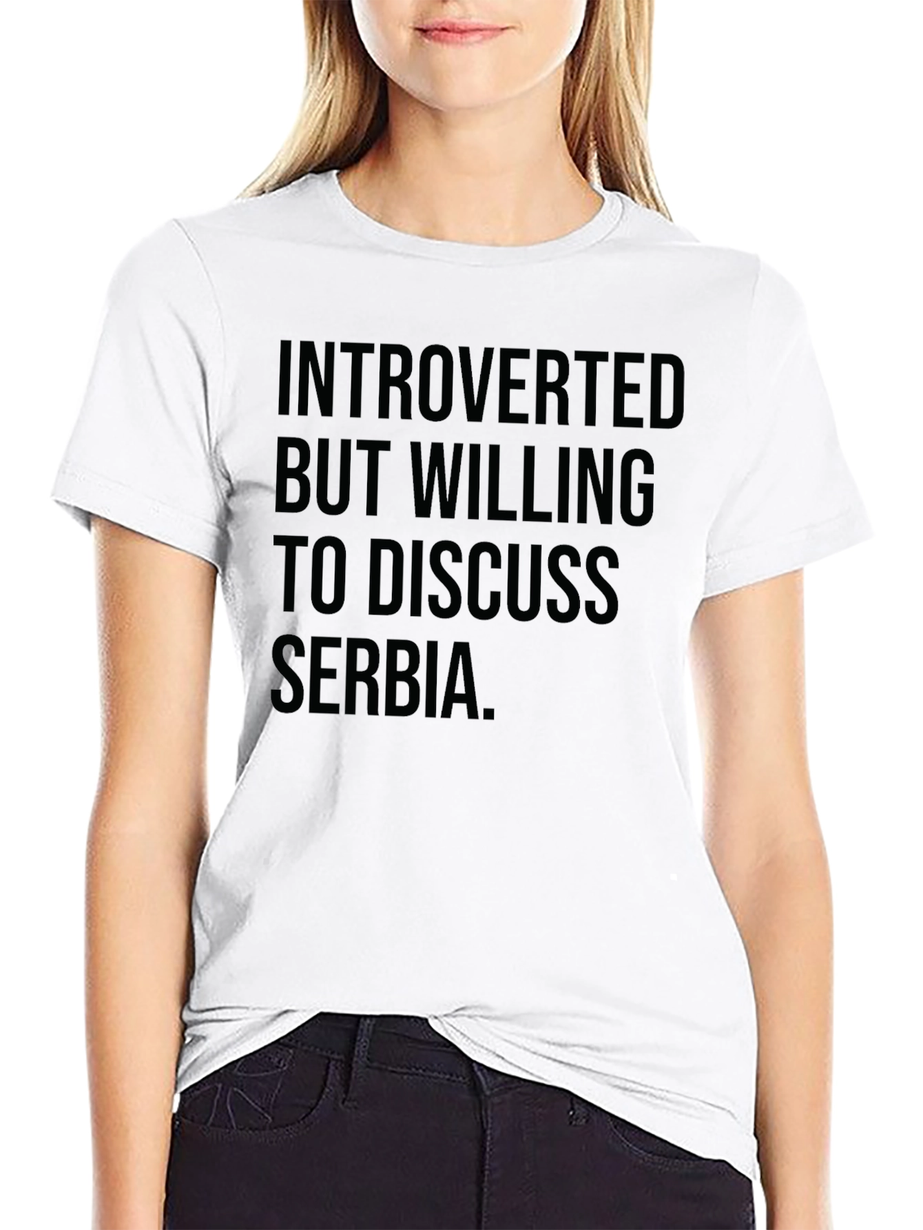 Black Introverted Serbia T-Shirt - Funny Tee view 9