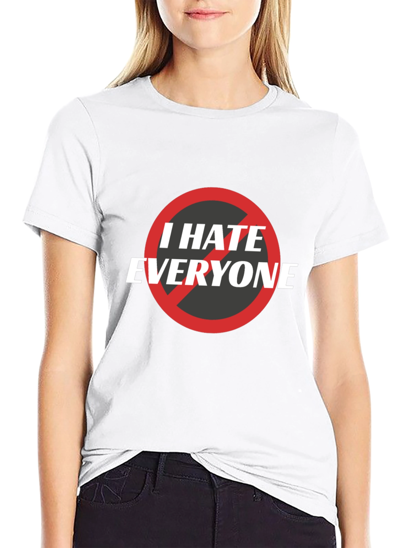 Black I Hate Everyone Graphic Tee - Unisex Black T-Shirt view 9