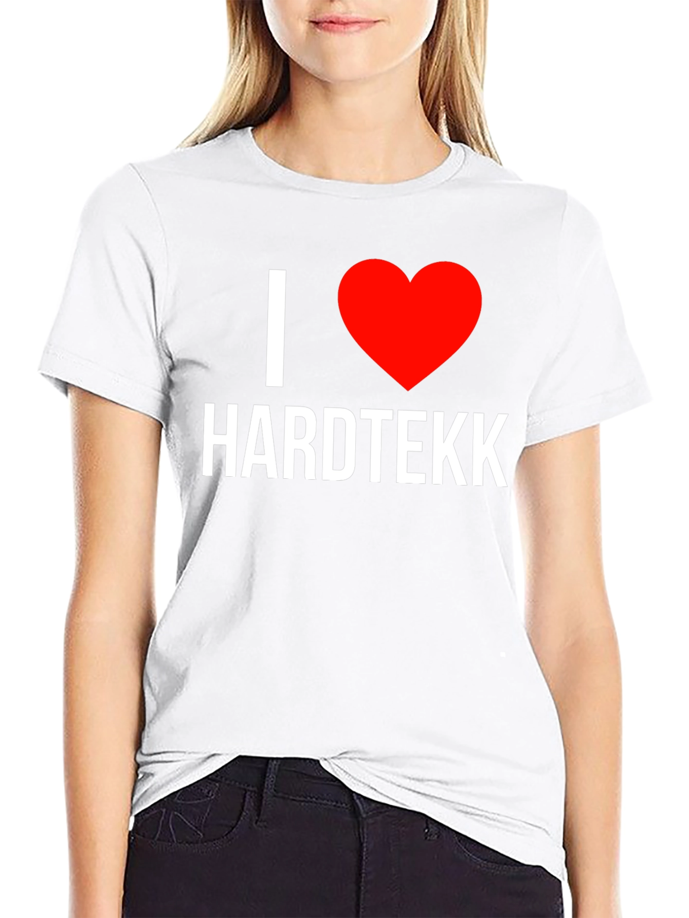 Black I Heart Hardtekk Black T-Shirt - Music Lover Tee view 9