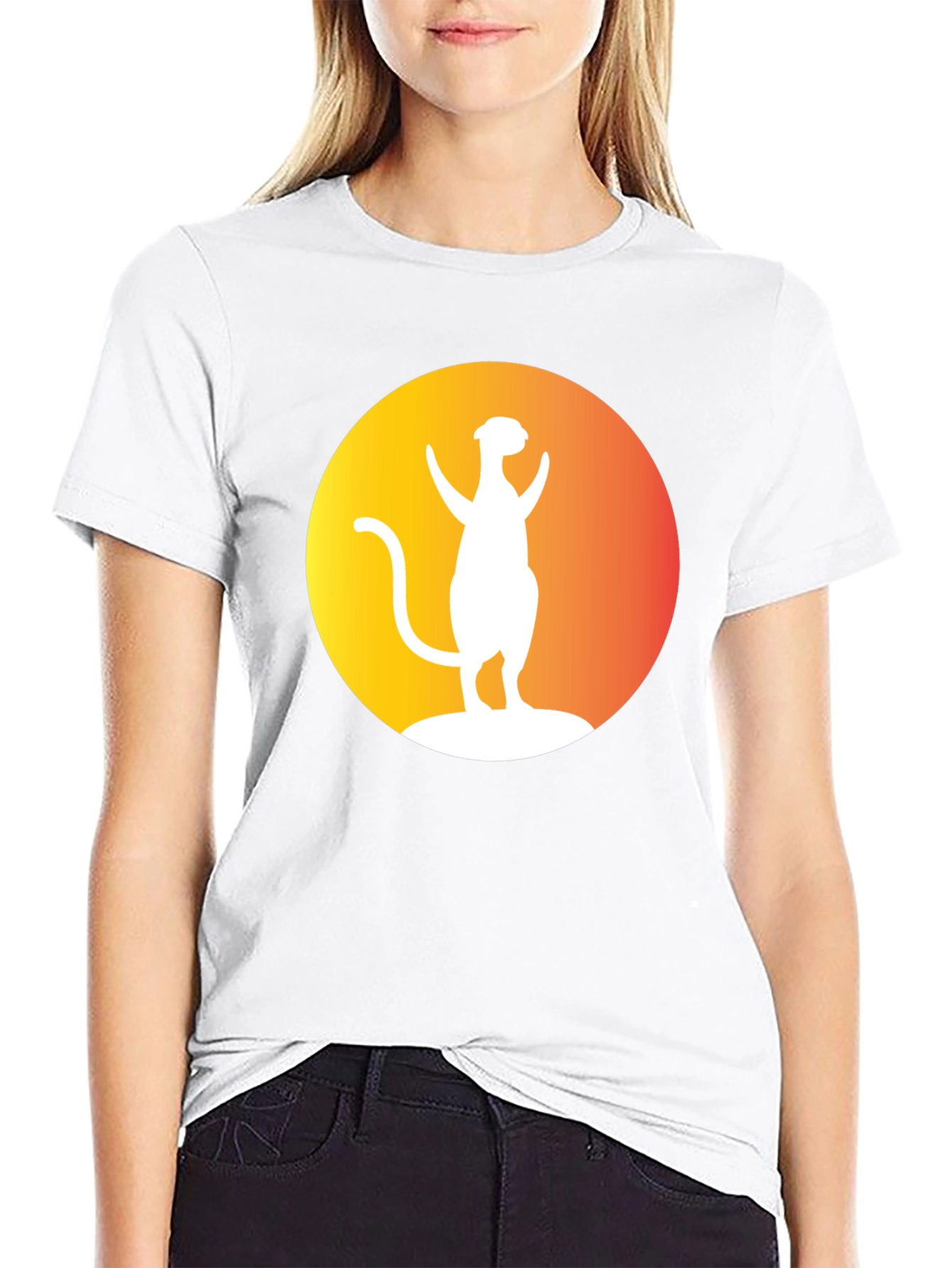 Black Meerkat Silhouette Graphic Tee - Unisex Black T-Shirt view 9