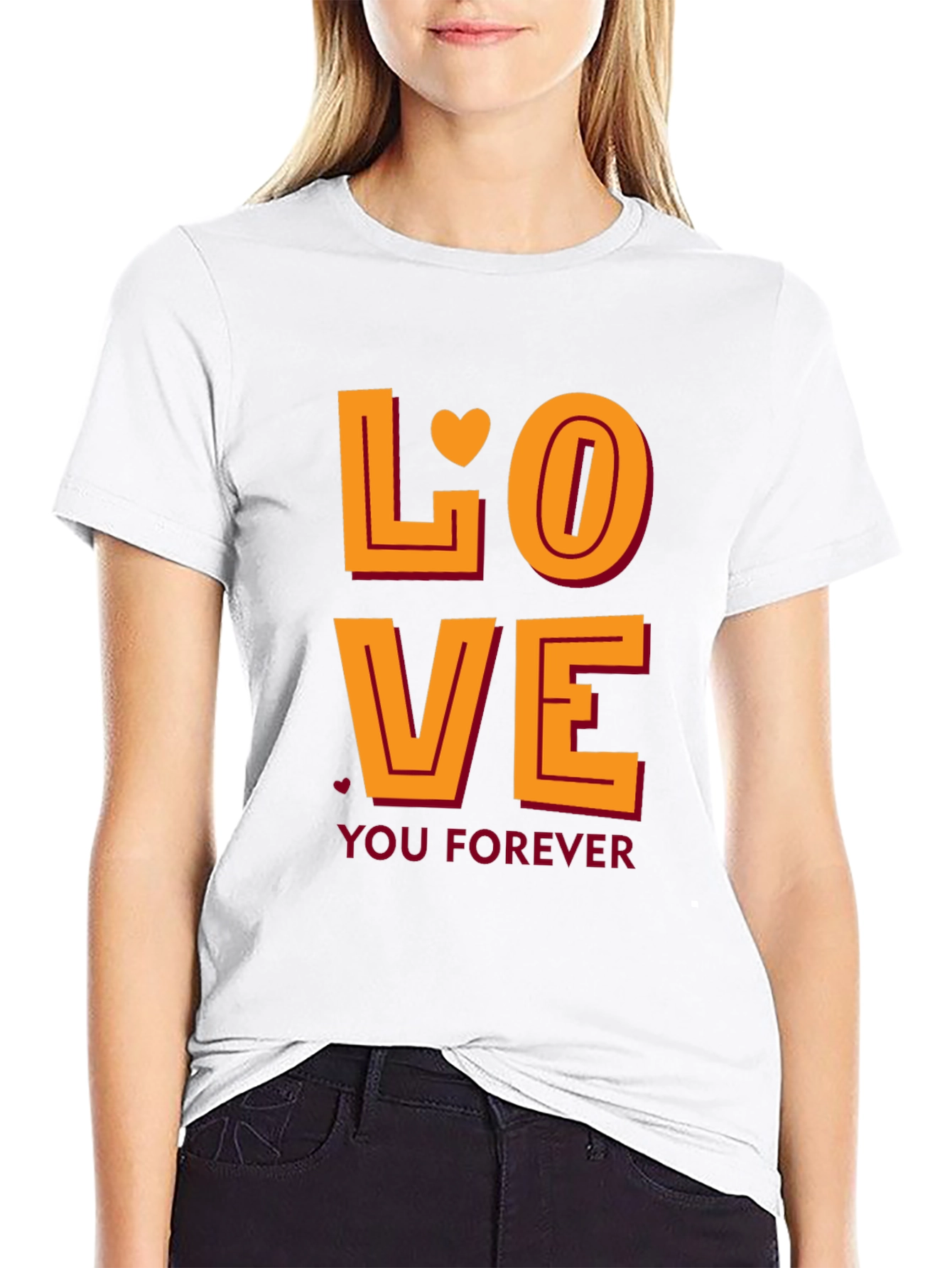 Black Love You Forever Graphic Tee - Black view 9