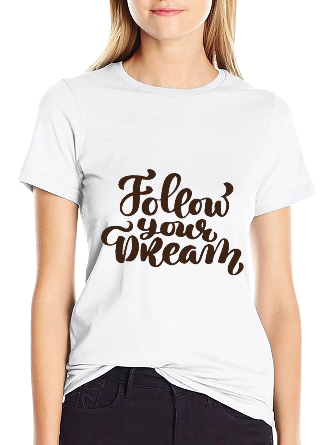 Black Follow Your Dream Black T-Shirt view 9