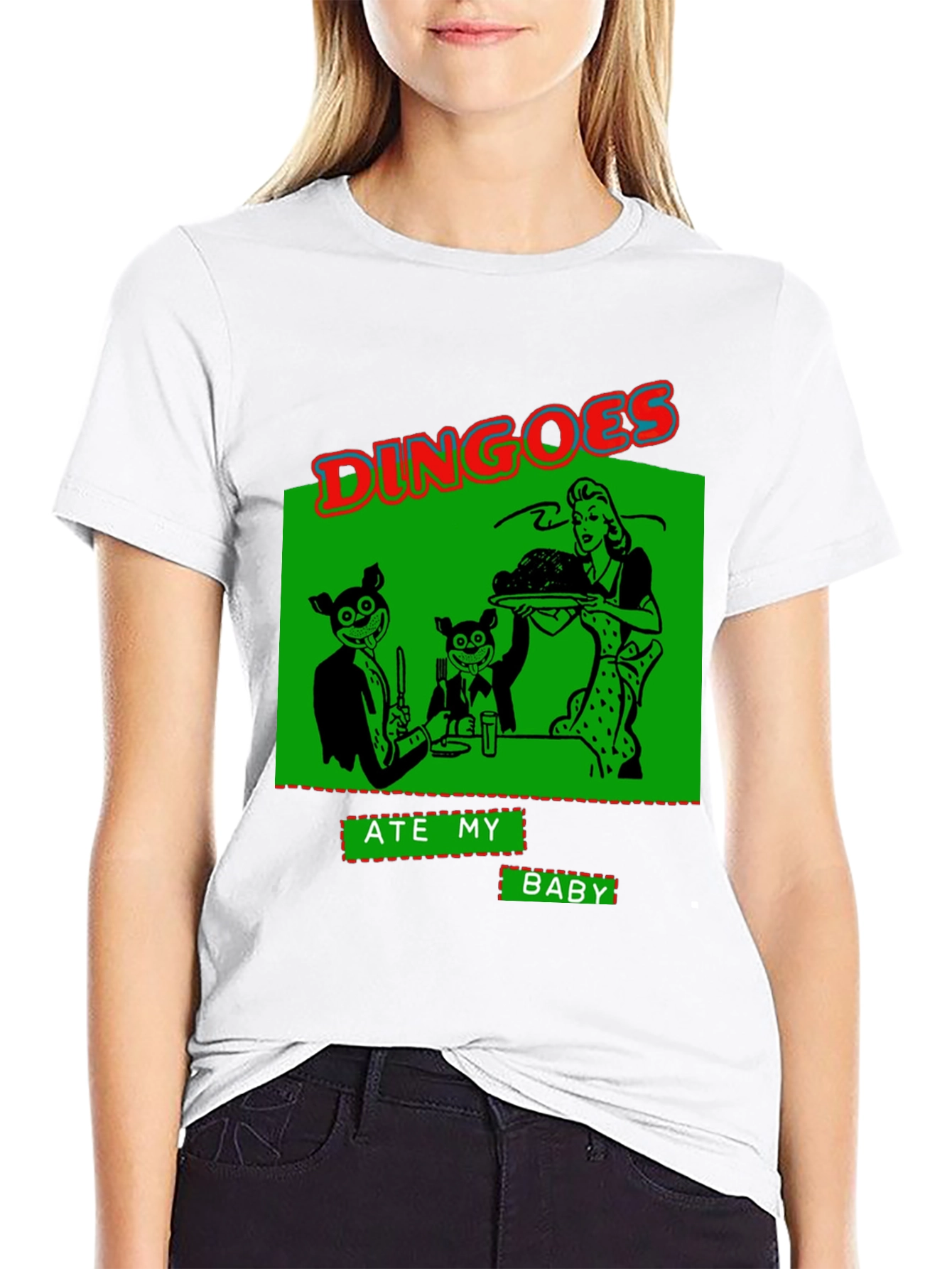 Black Dingoes Ate My Baby Graphic T-Shirt - Novelty Humor Tee view 9