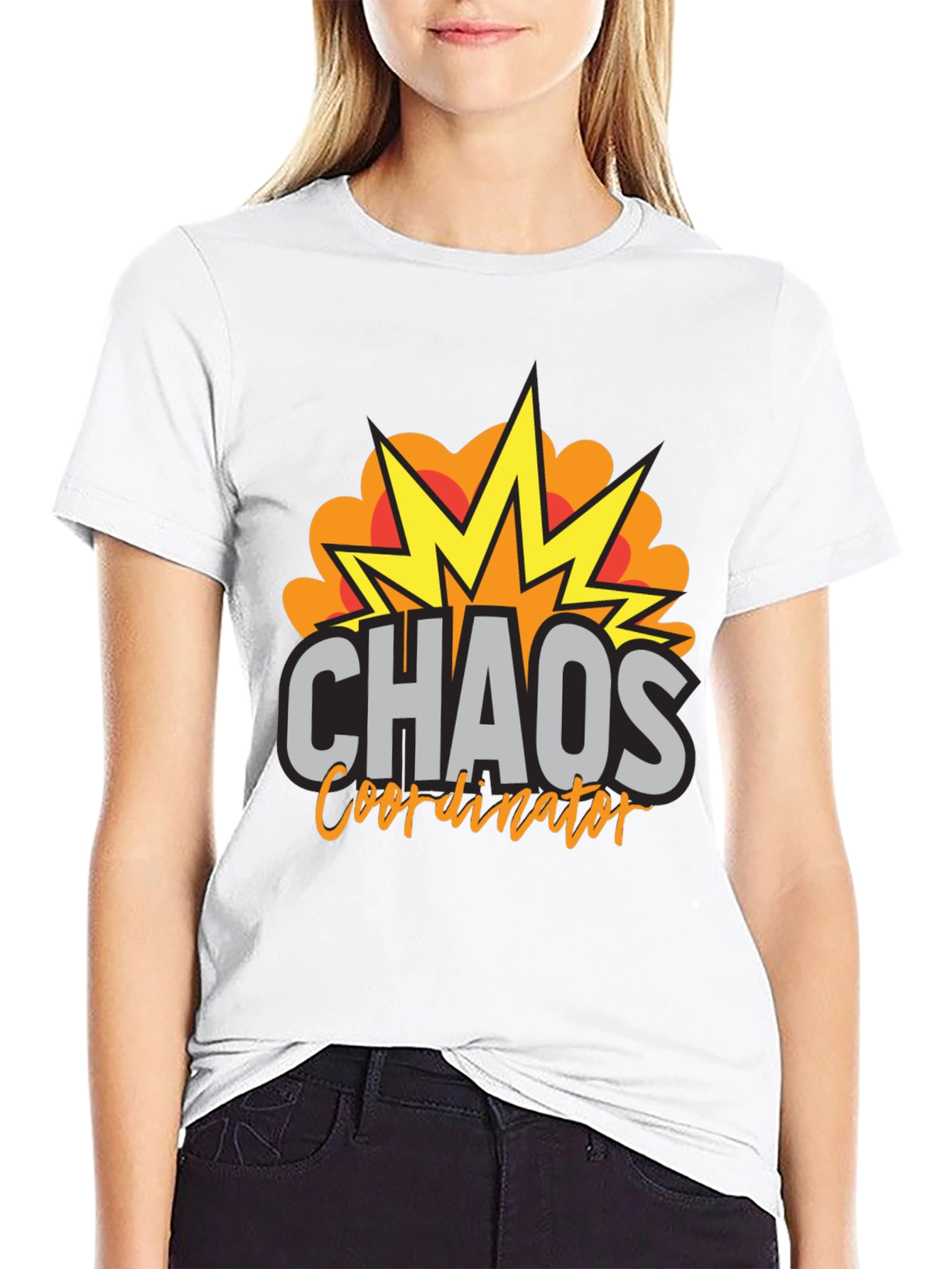 Black Chaos Coordinator T-Shirt - Funny Graphic Tee view 9