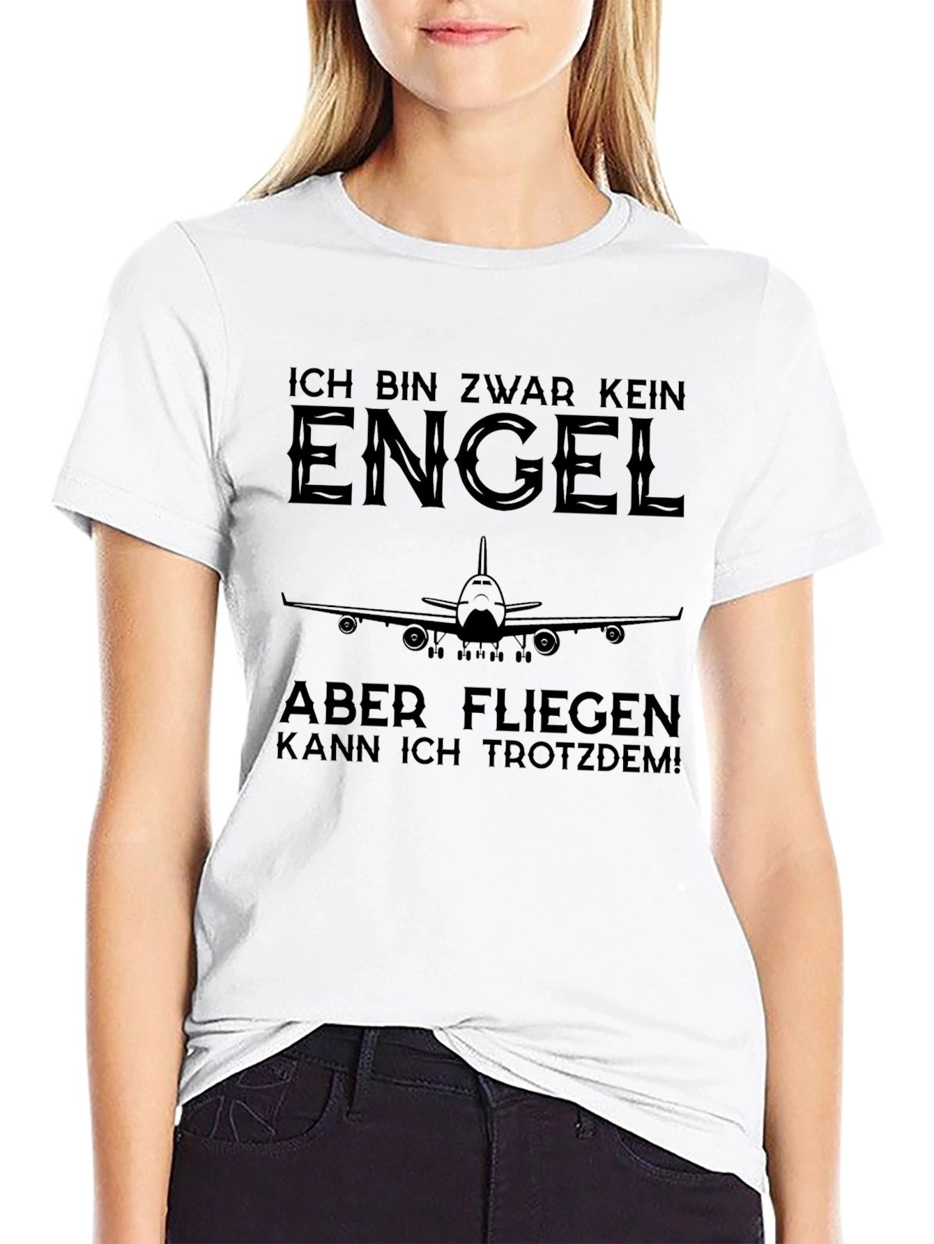 Black Ich Bin Zwar Kein Engel T-Shirt view 9