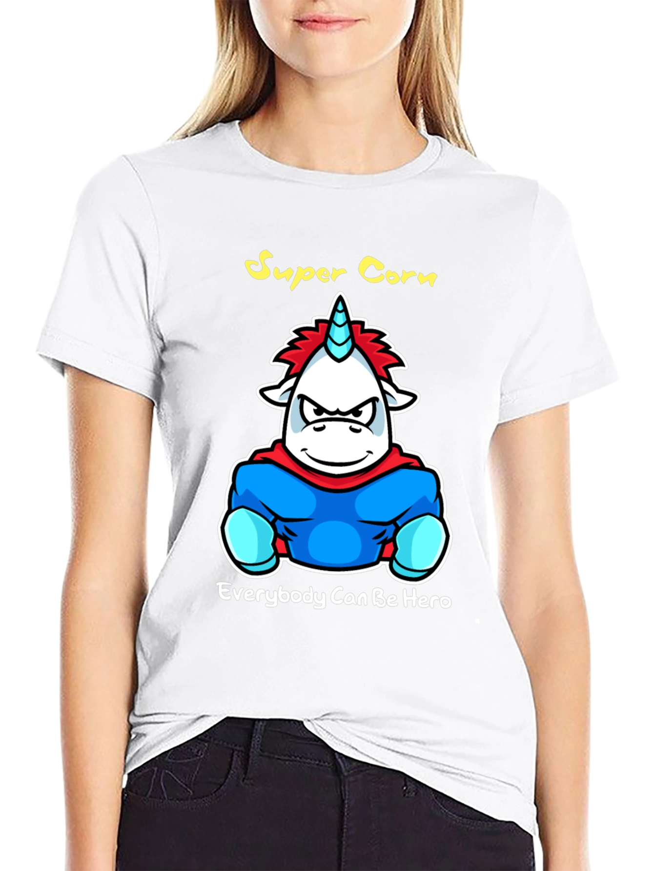 Black Super Corn Hero Graphic T-Shirt - Black view 9