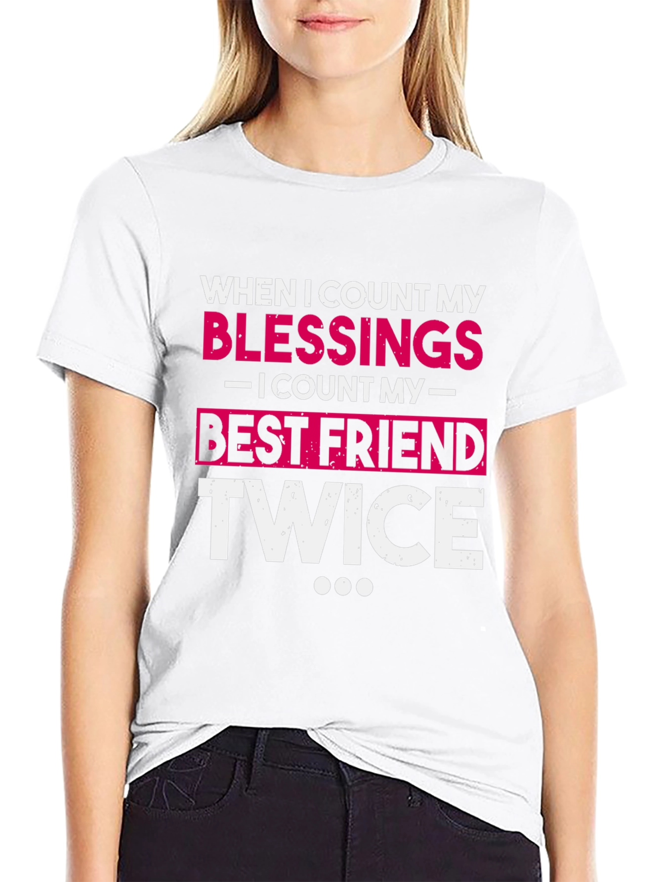 Black Blessings Best Friend T-Shirt - Soft Cotton Crew Neck Tee view 9