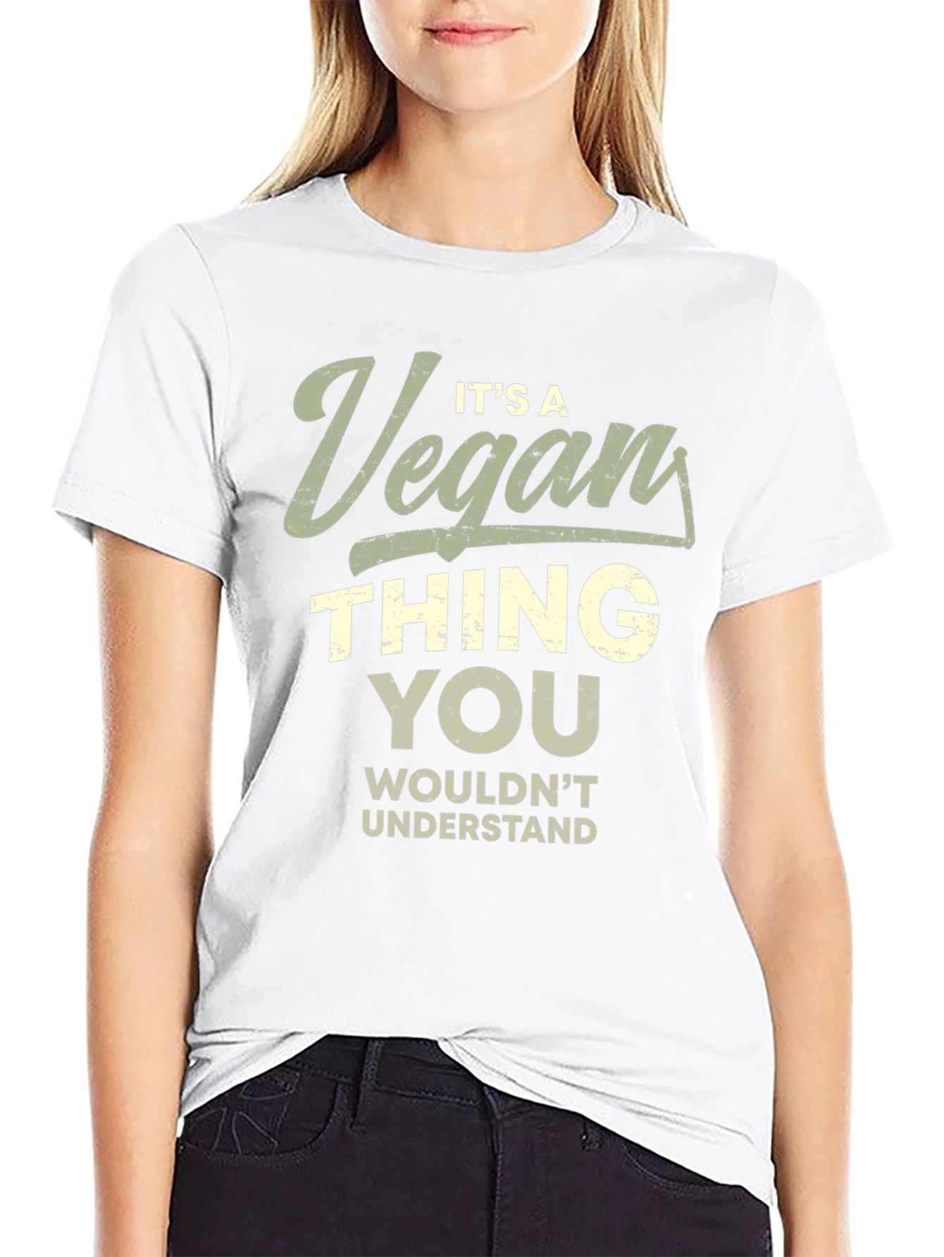 Black It's a Vegan Thing T-Shirt view 9