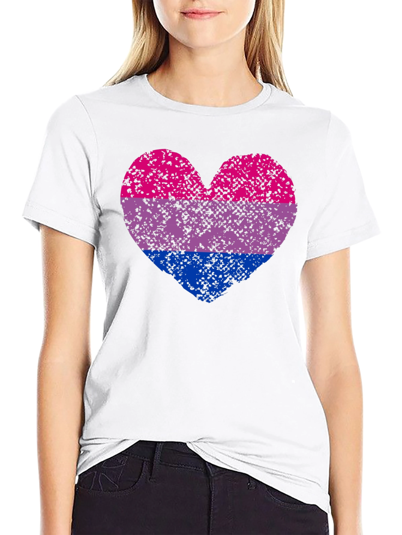 Bi Pride Heart Graphic T-Shirt - 9