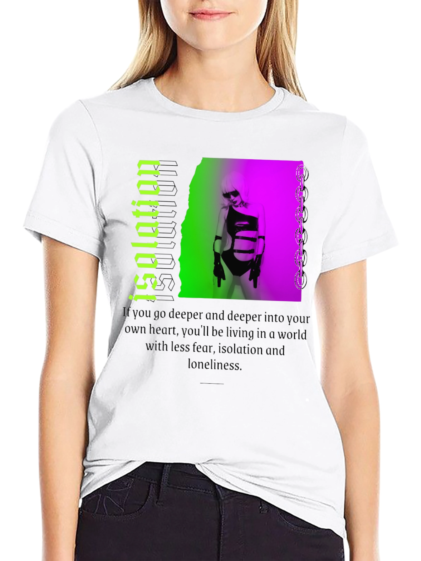 Black Isolation Graphic T-Shirt - Edgy Streetwear view 9