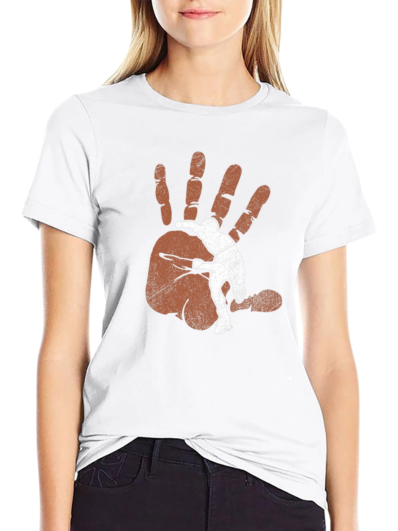 Black Man's Graphic Tee - Hand Print Design view 9