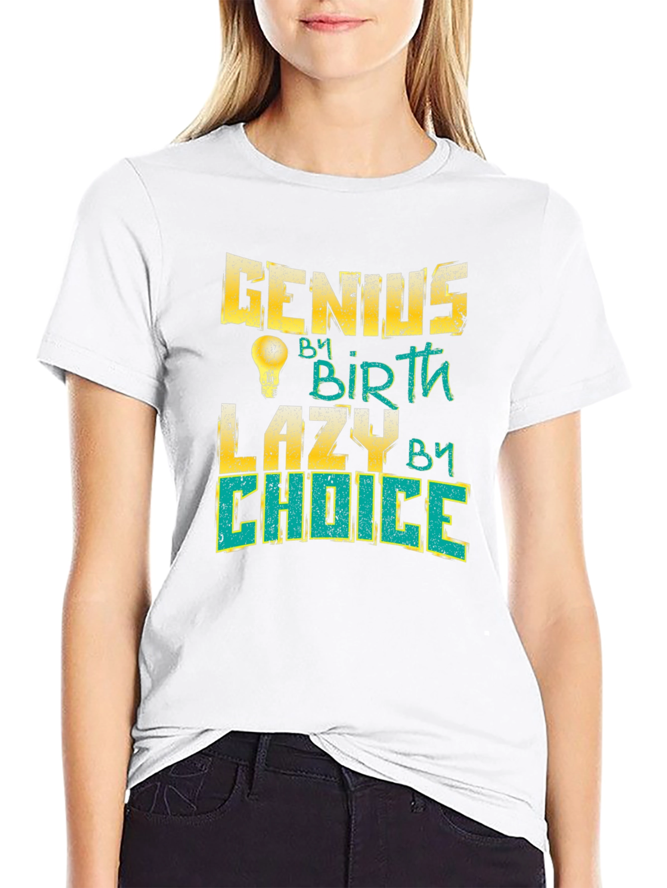 Black Genius By Birth Lazy By Choice Black T-Shirt view 9