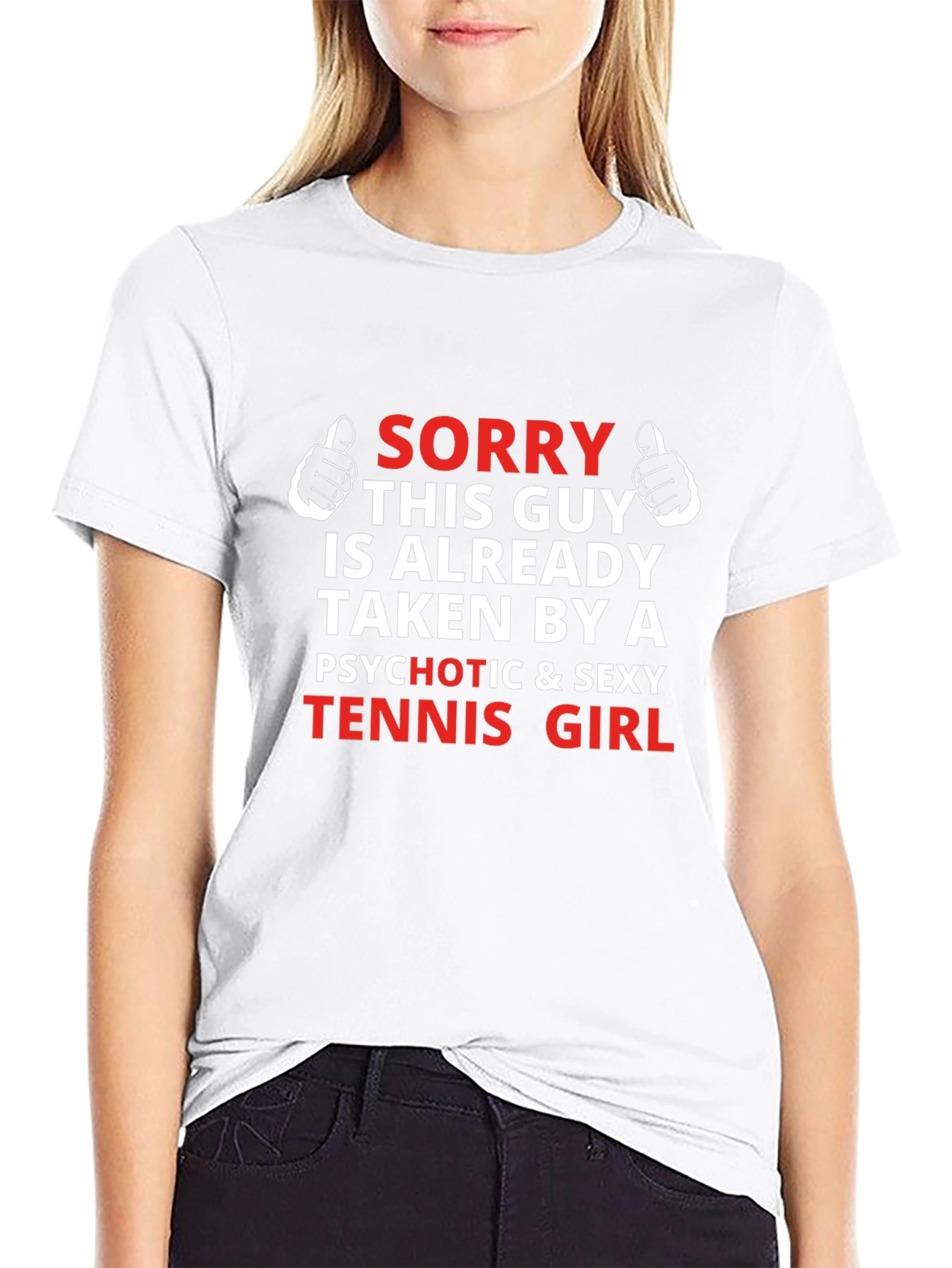 Black Funny "Taken By A Tennis Girl" Graphic T-Shirt view 9