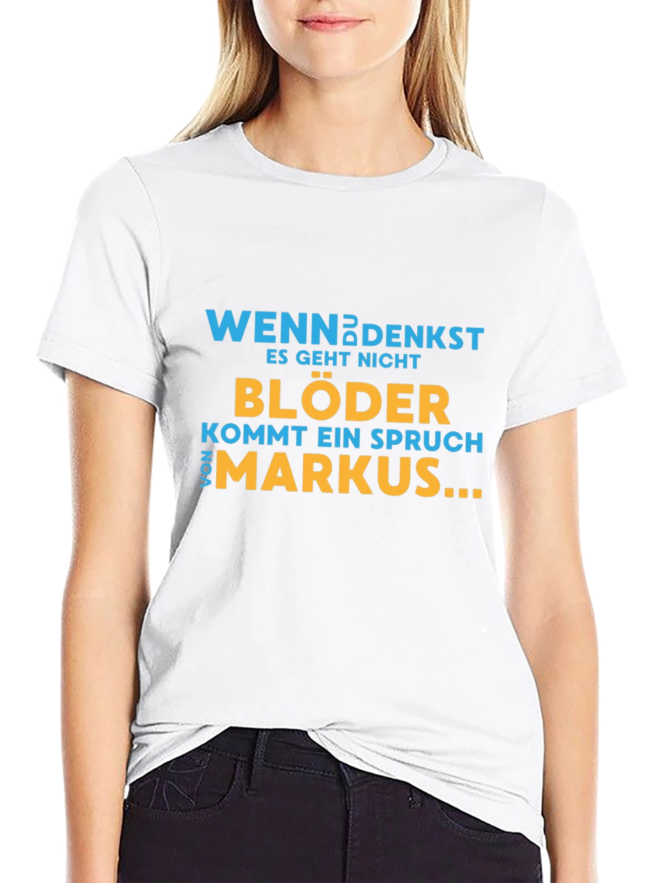 Black Funny German Quote T-Shirt - Markus view 9