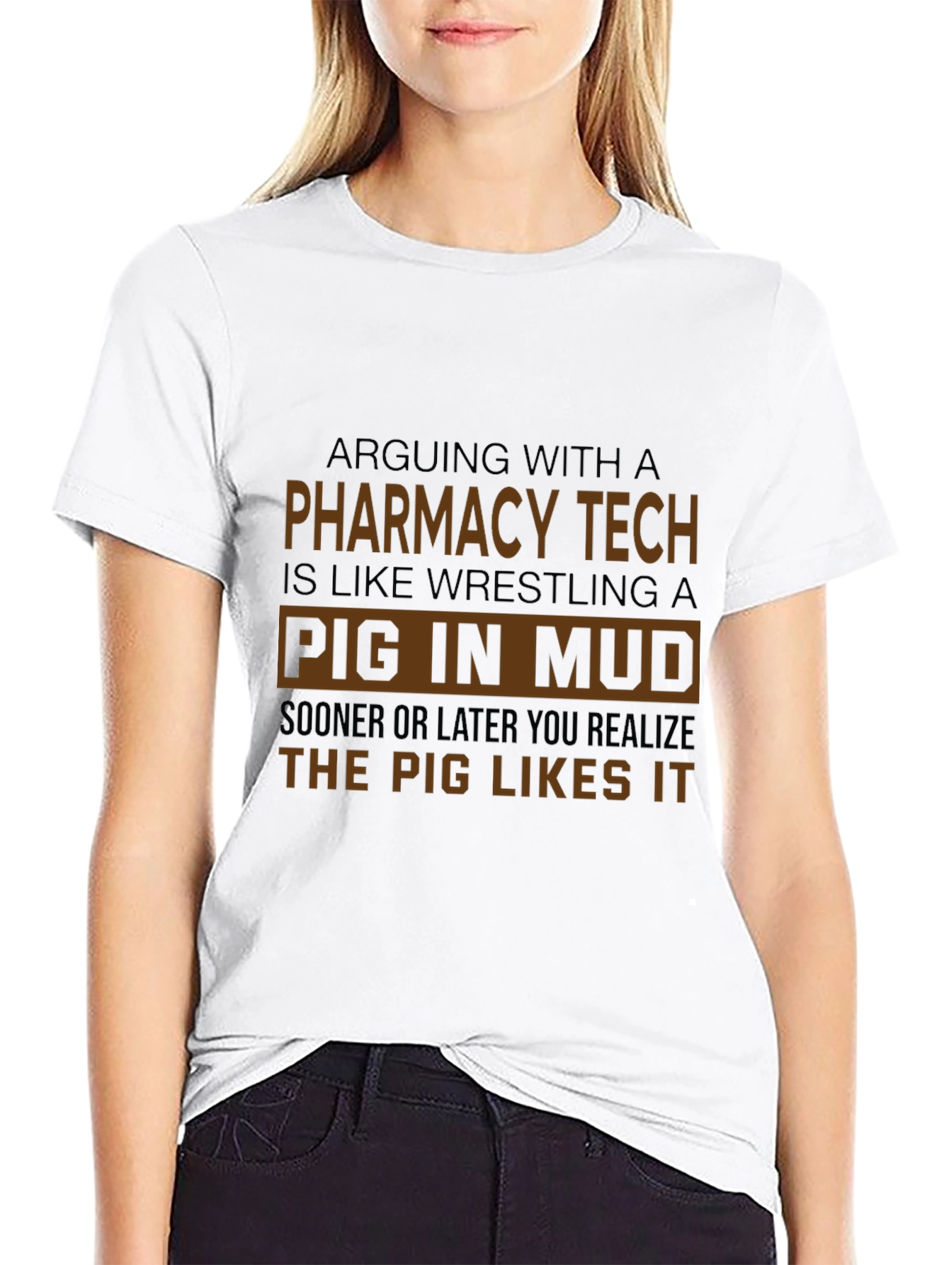 Black Pharmacy Tech Pig in Mud T-Shirt view 9