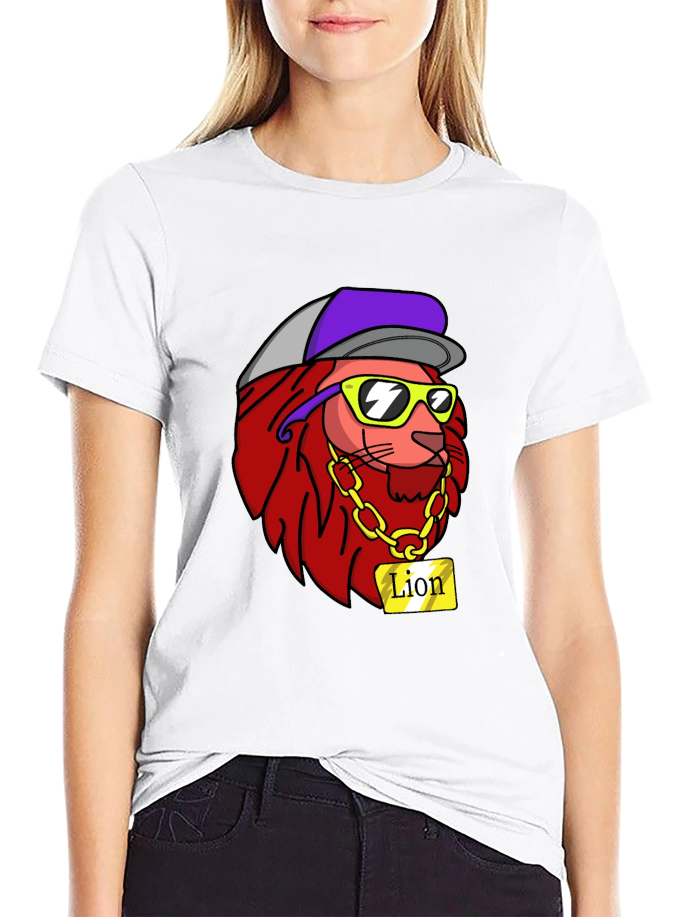 Black Cool Lion Graphic Tee - Streetwear Style view 9