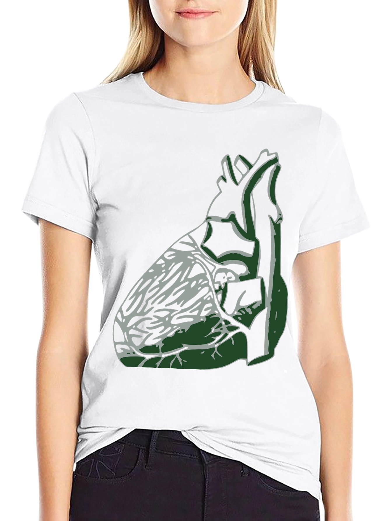 Black Anatomical Heart Graphic Tee - Unique Design view 9