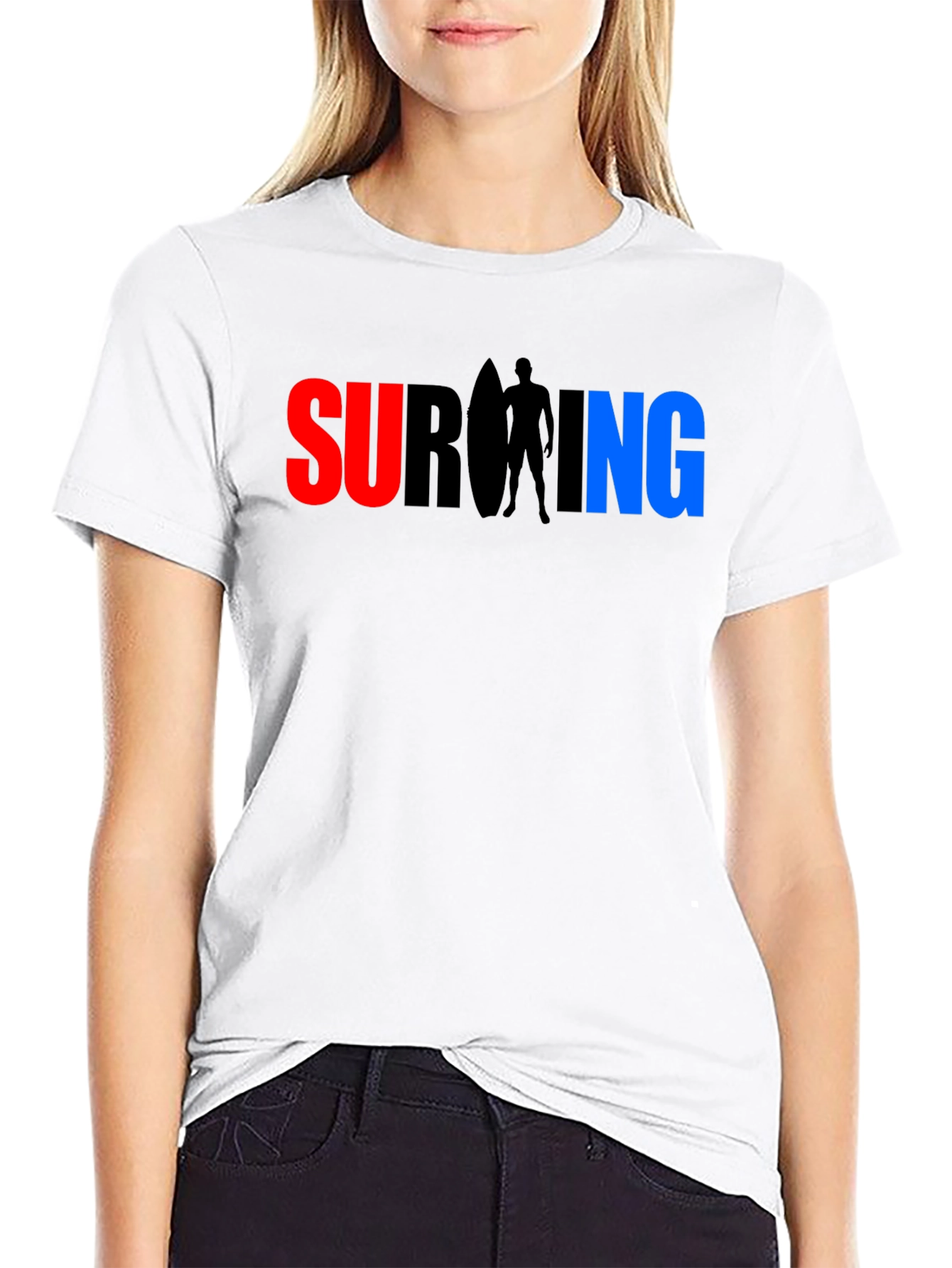 Black Surfing Graphic T-Shirt - Cool Casual Tee view 9