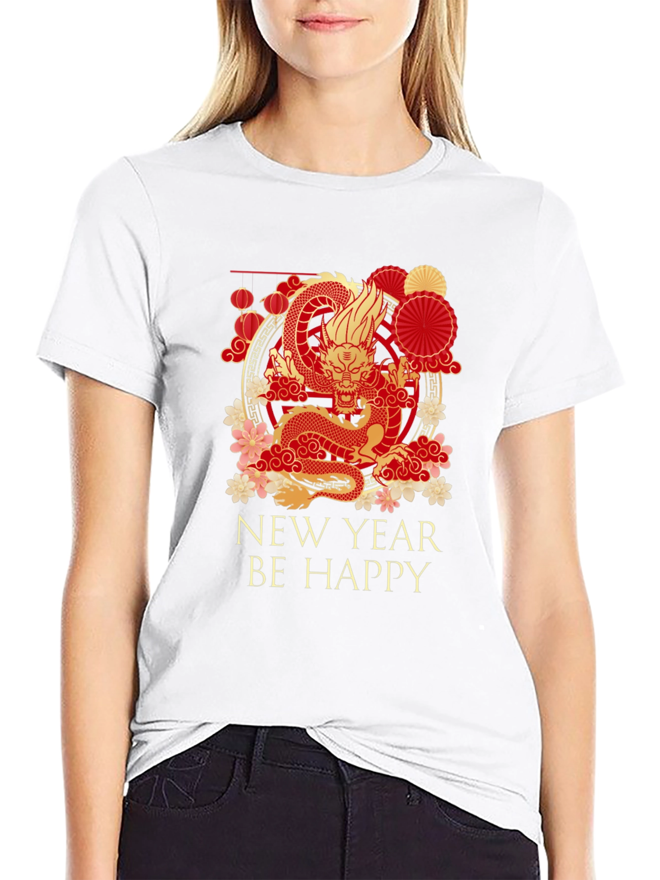 Black Chinese Dragon New Year T-Shirt view 9