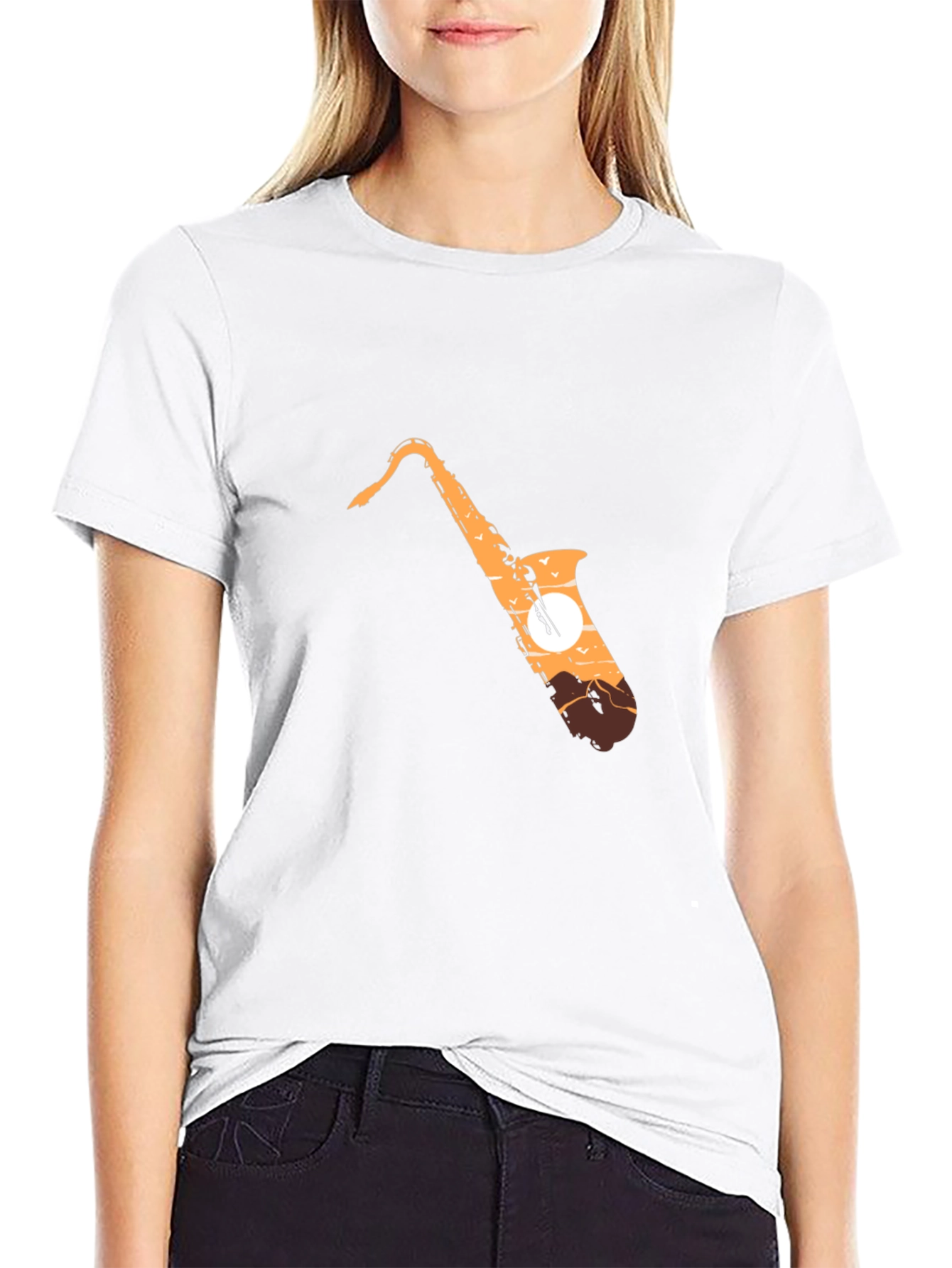 Black Saxophone Sunset Graphic T-Shirt - Stylish Music Lover Tee view 9