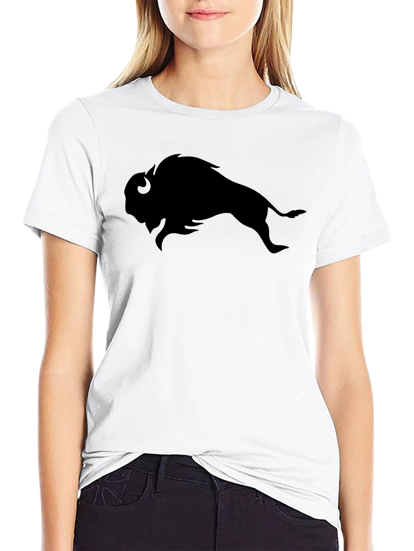 Black Buffalo Silhouette Black T-Shirt - Stylish Graphic Tee view 9