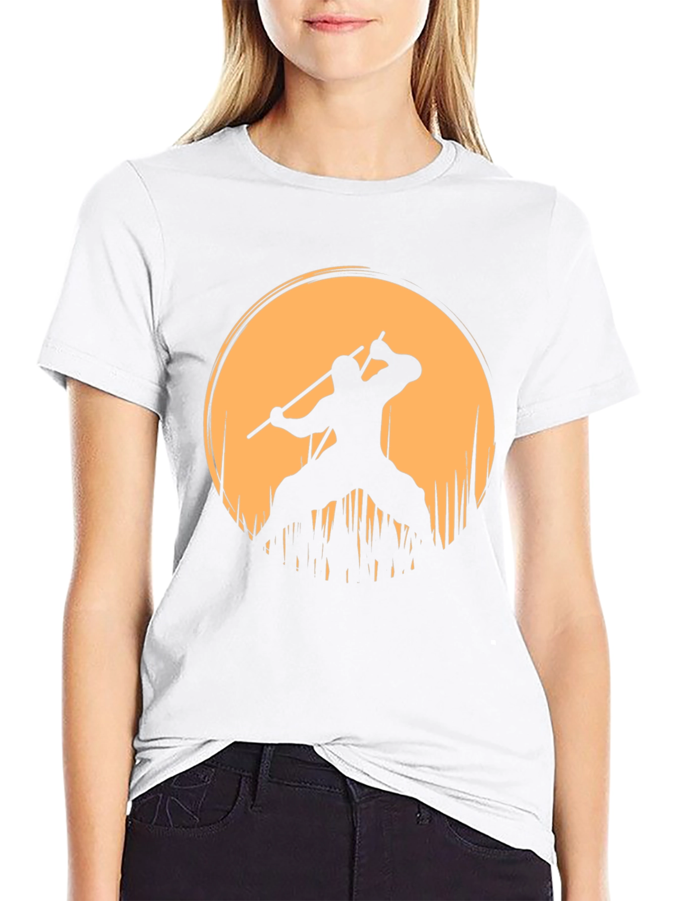 Black Samurai Warrior Sunset Graphic T-Shirt view 9