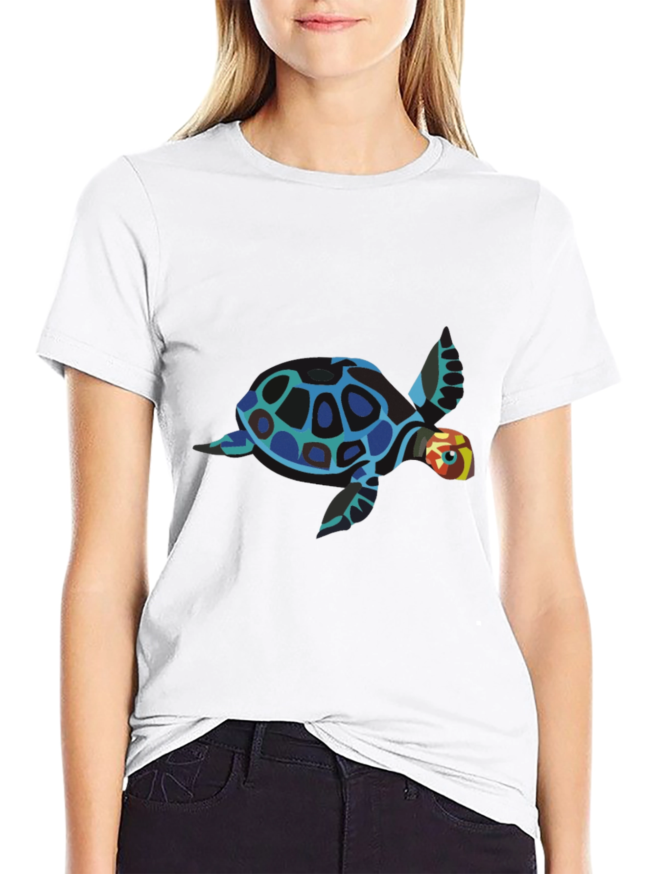 Black Sea Turtle Graphic Tee - Black view 9