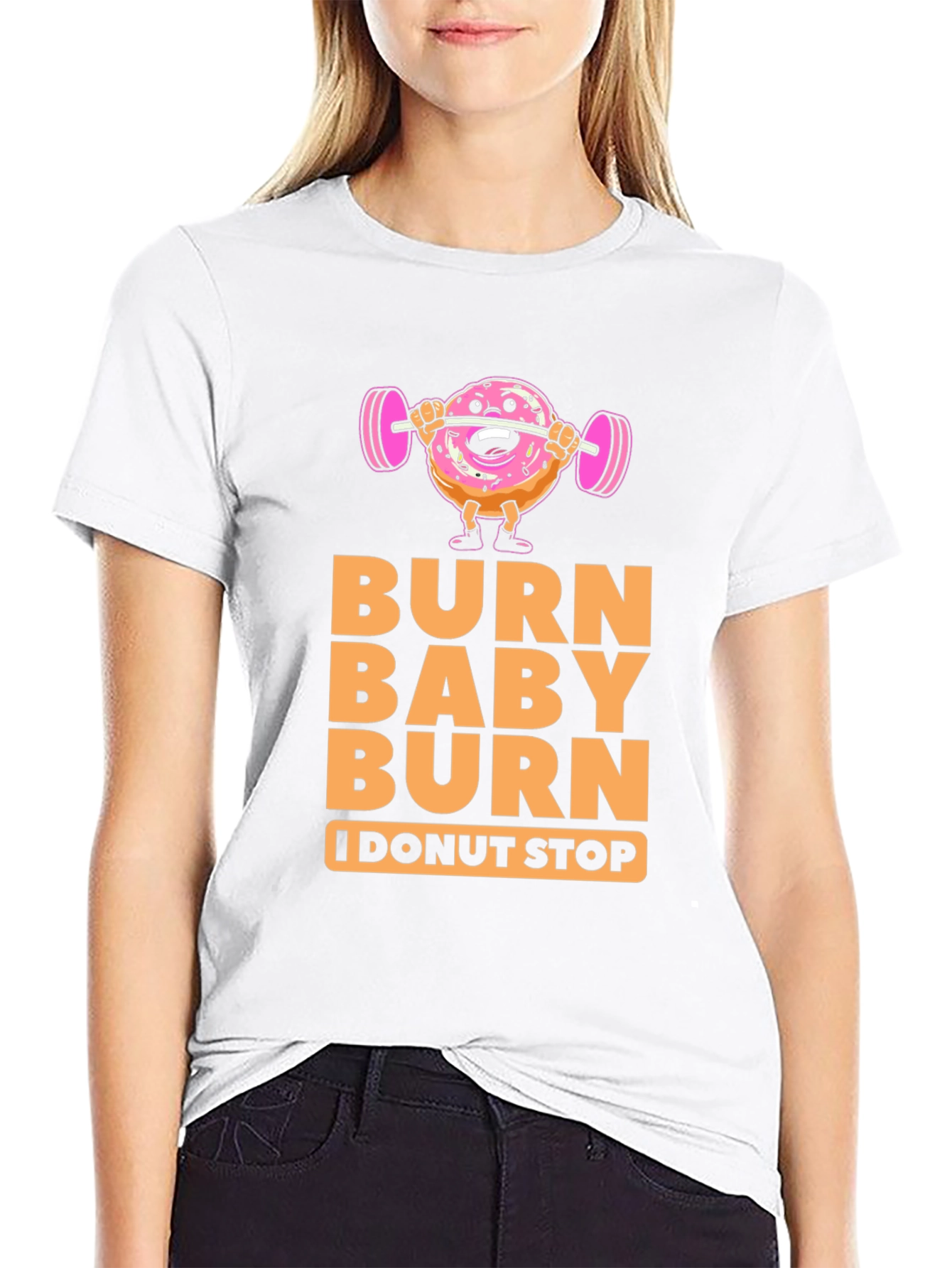 Black Burn Baby Burn Donut Workout T-Shirt view 9