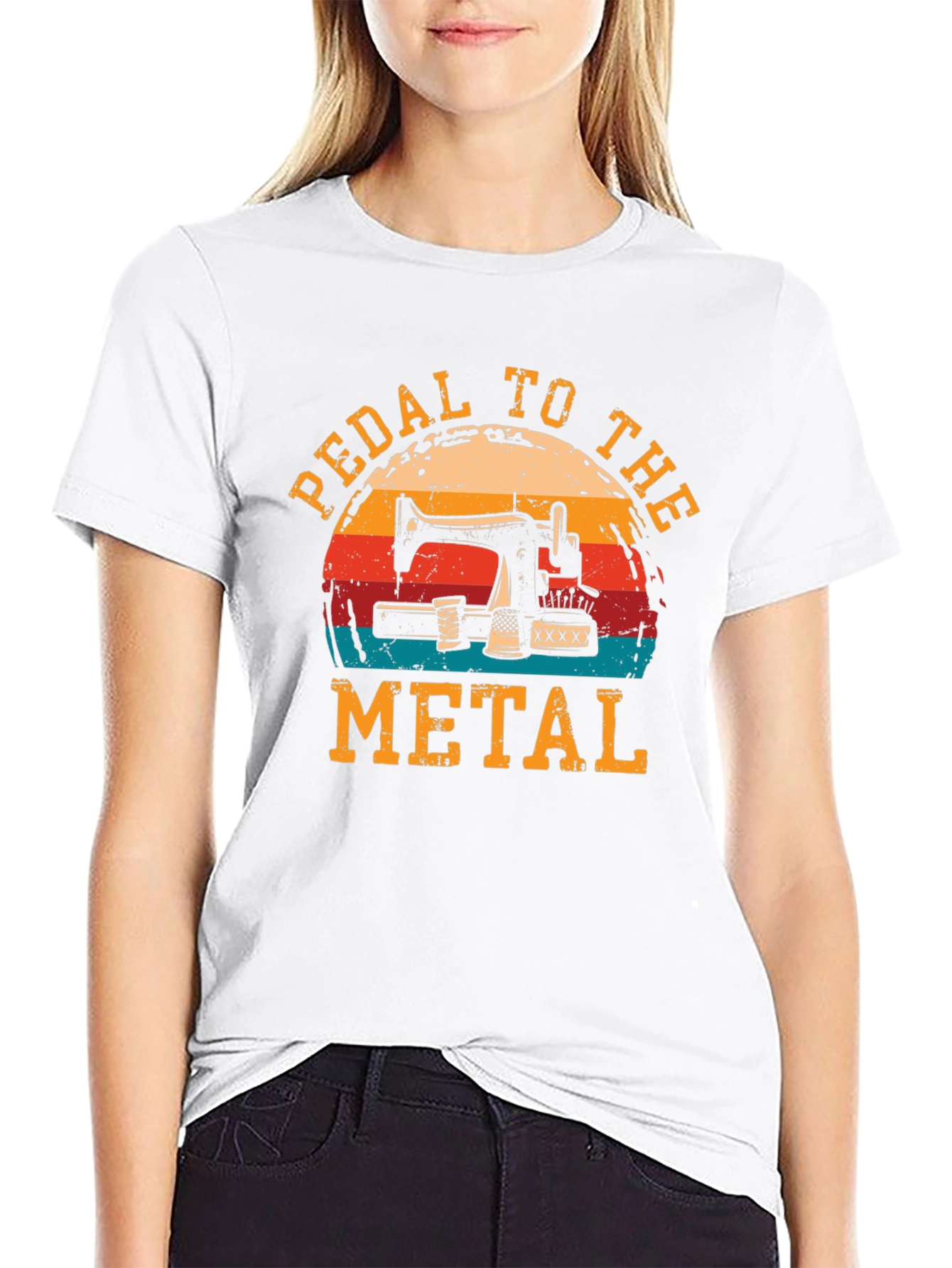 Black Pedal to the Metal Sewing T-Shirt view 9