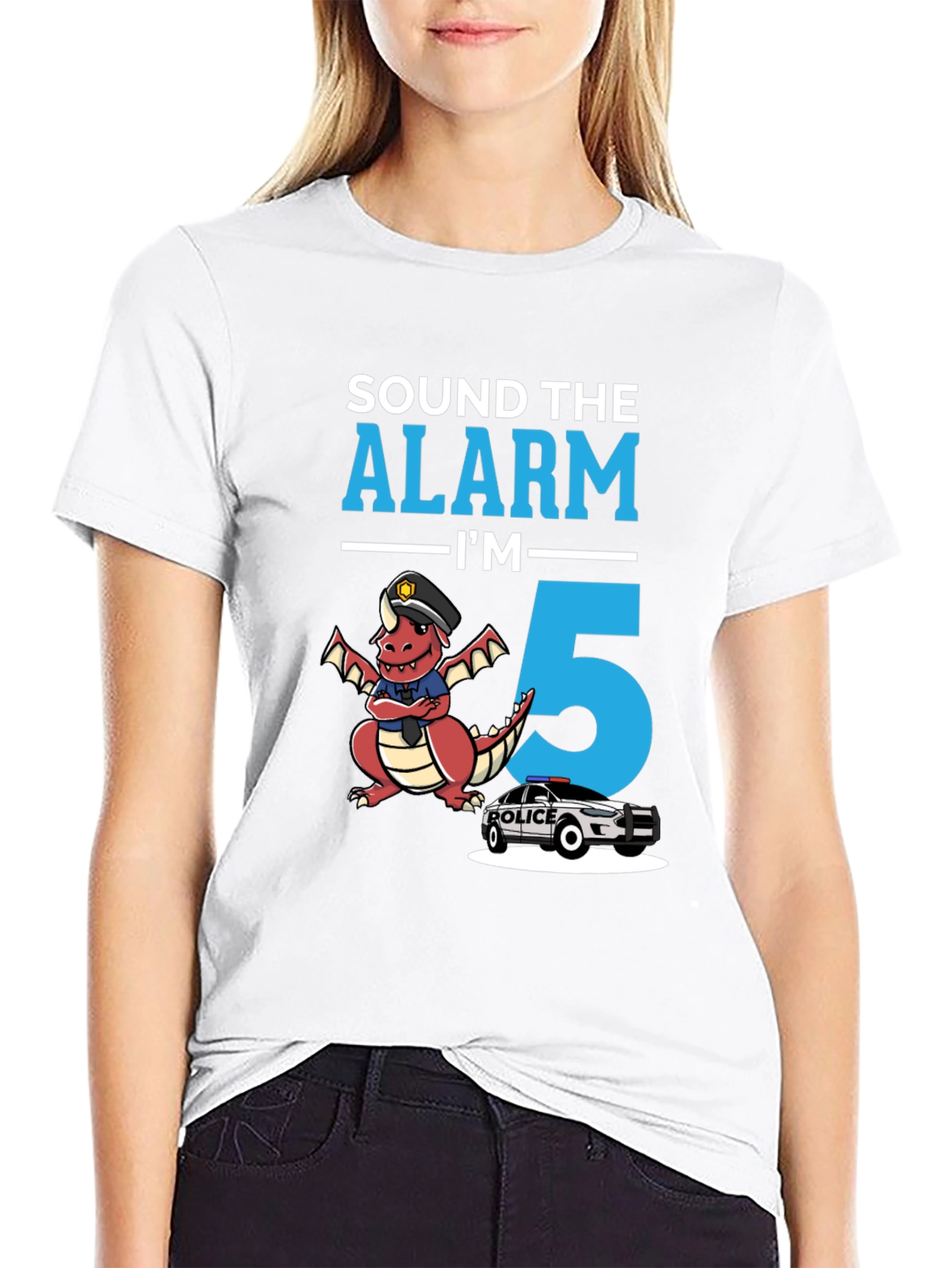 Black Sound the Alarm I'm 5 T-Shirt view 9