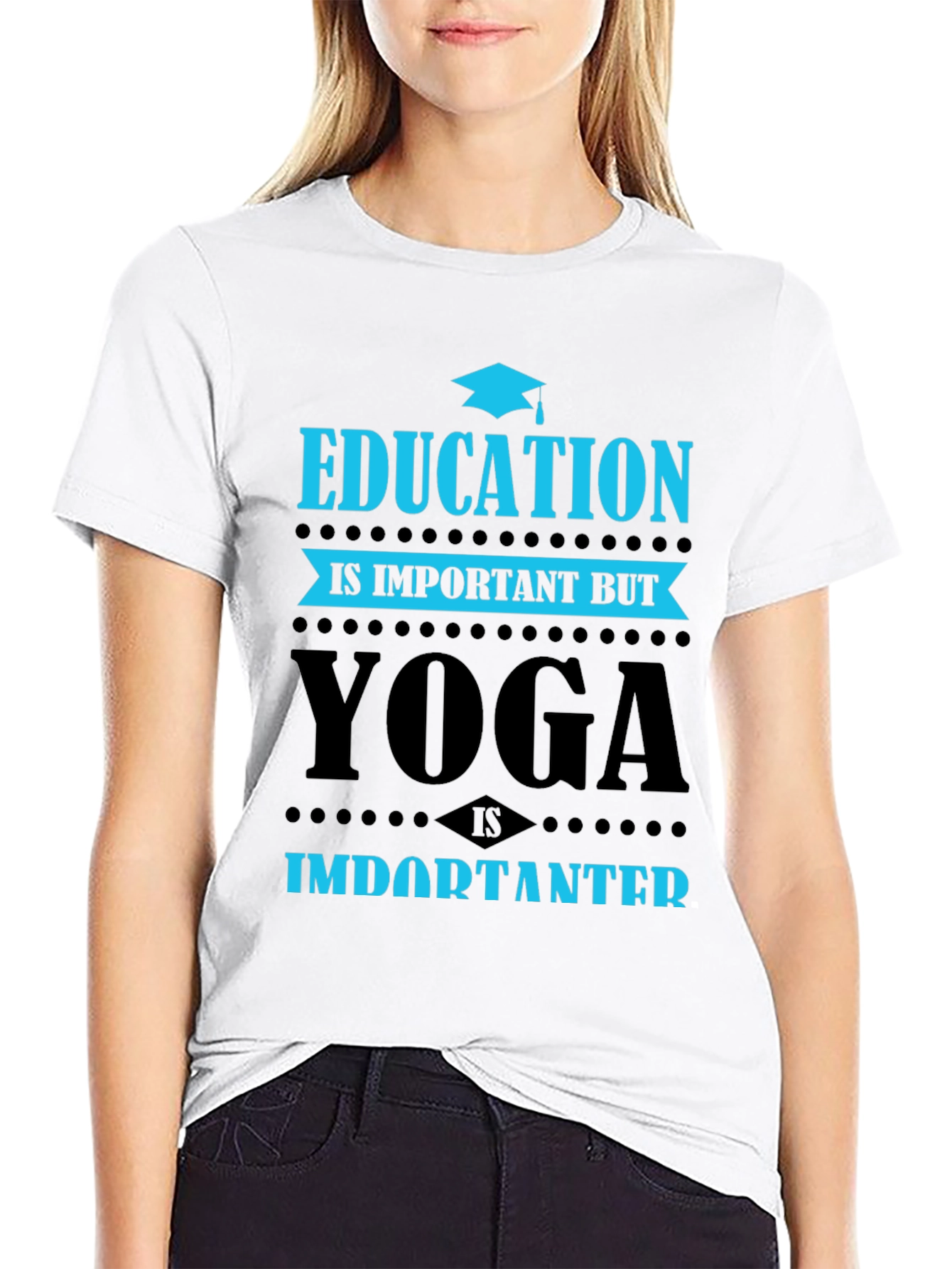 Black Yoga Is Importanter T-Shirt view 9
