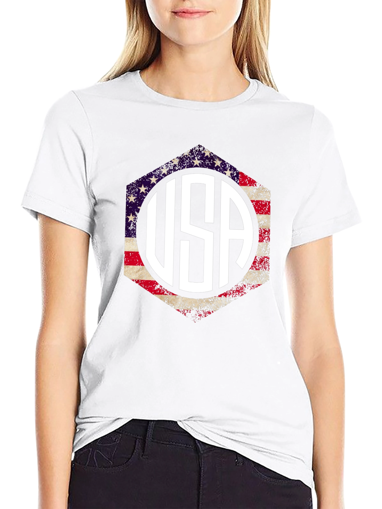USA Patriotic T-Shirt, American Flag Graphic Tee - 9