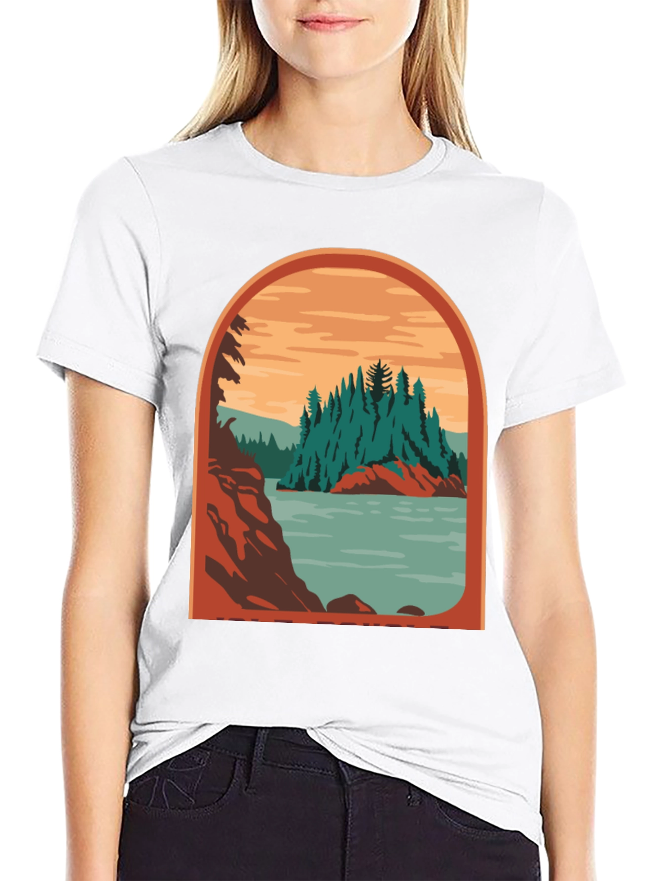 Black Retro Landscape Graphic Tee view 9