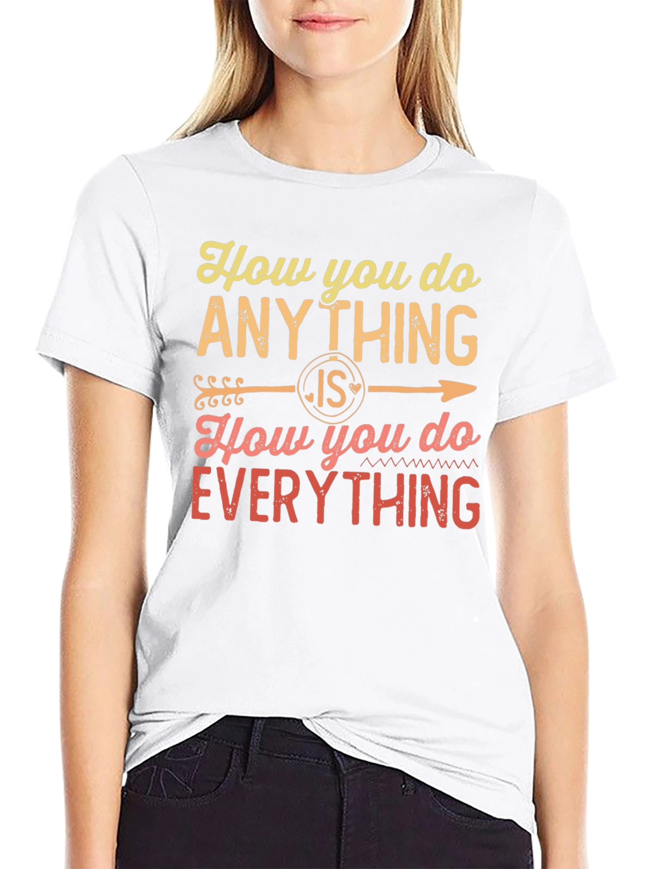 Black Motivational Quote T-Shirt - "How You Do Anything" view 9