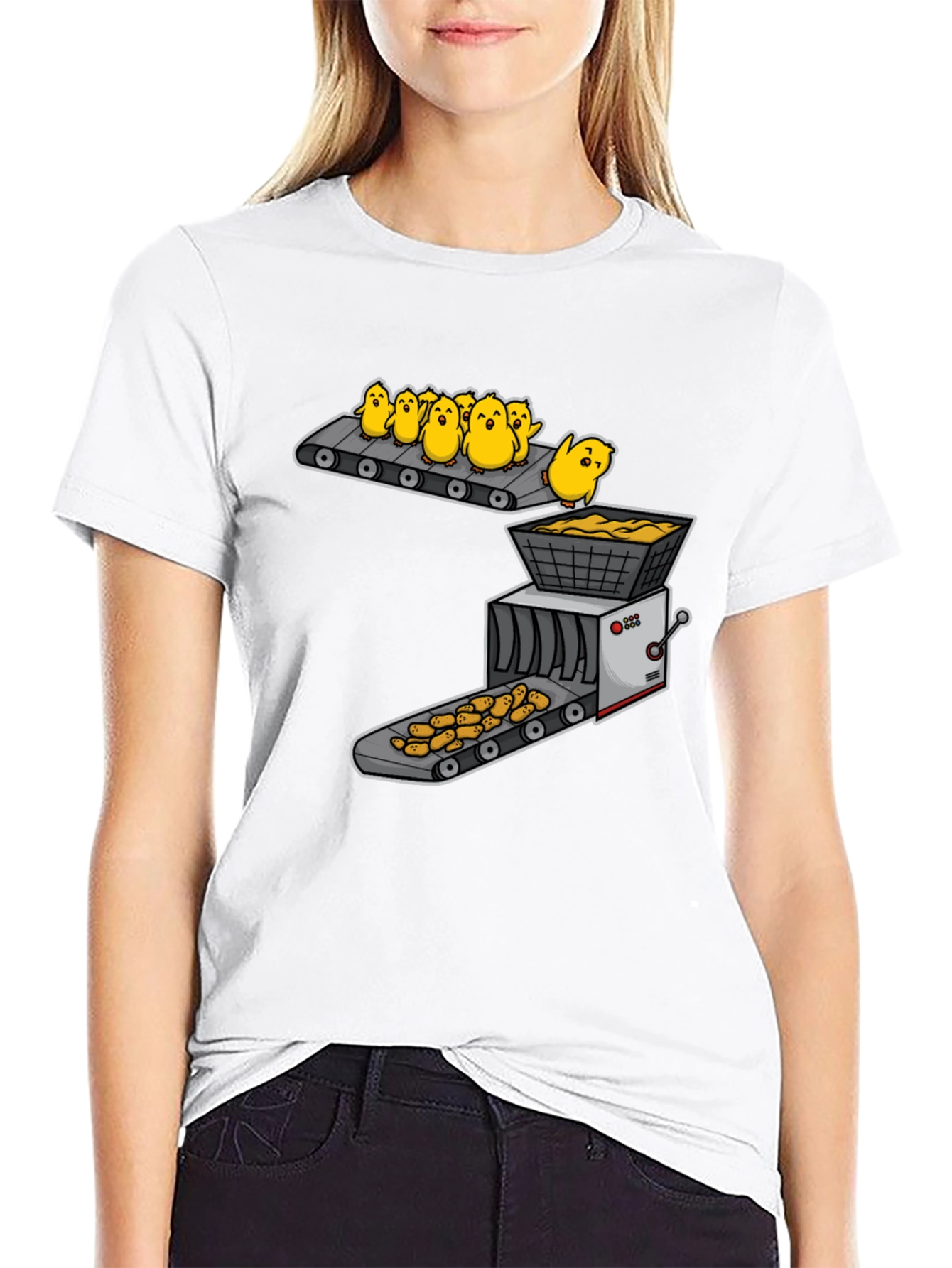Black Chicken Nugget T-Shirt view 9