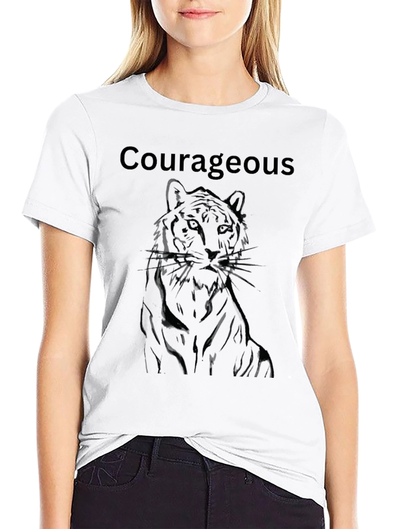 Black Courageous Tiger Graphic T-Shirt - Mens Black Tee view 9