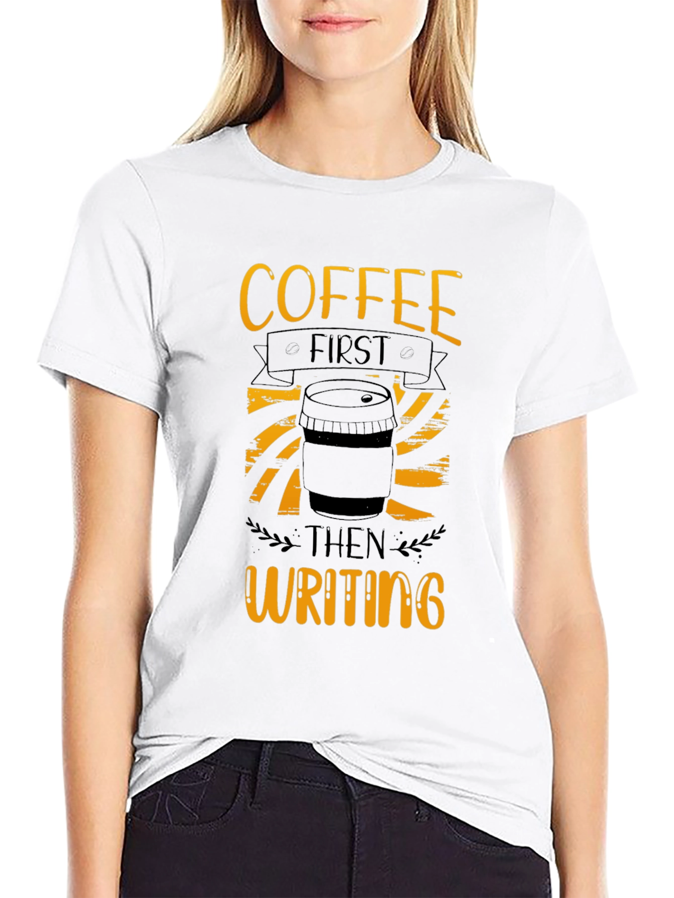 Black Coffee First Writing T-Shirt - Black view 9