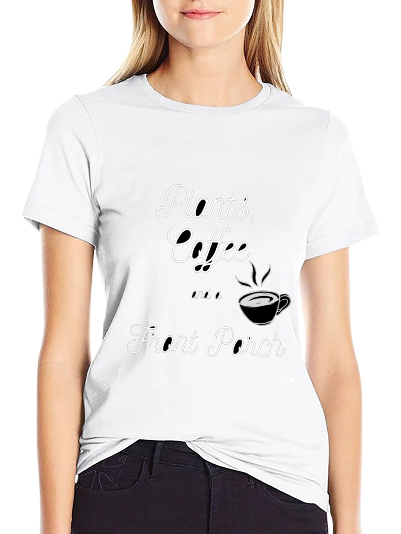 Black Plants Coffee Front Porch Graphic T-Shirt view 9