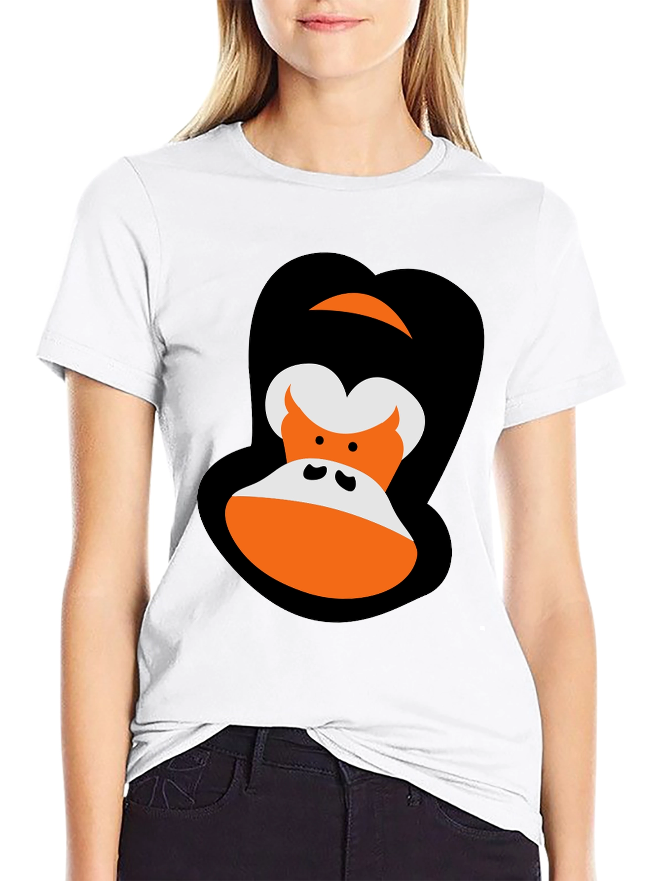 Black Cartoon Gorilla Graphic Tee - Black view 9