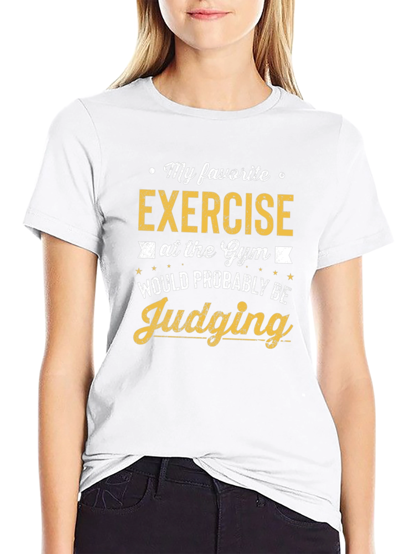 Black Gym Judging Exercise Graphic T-Shirt view 9