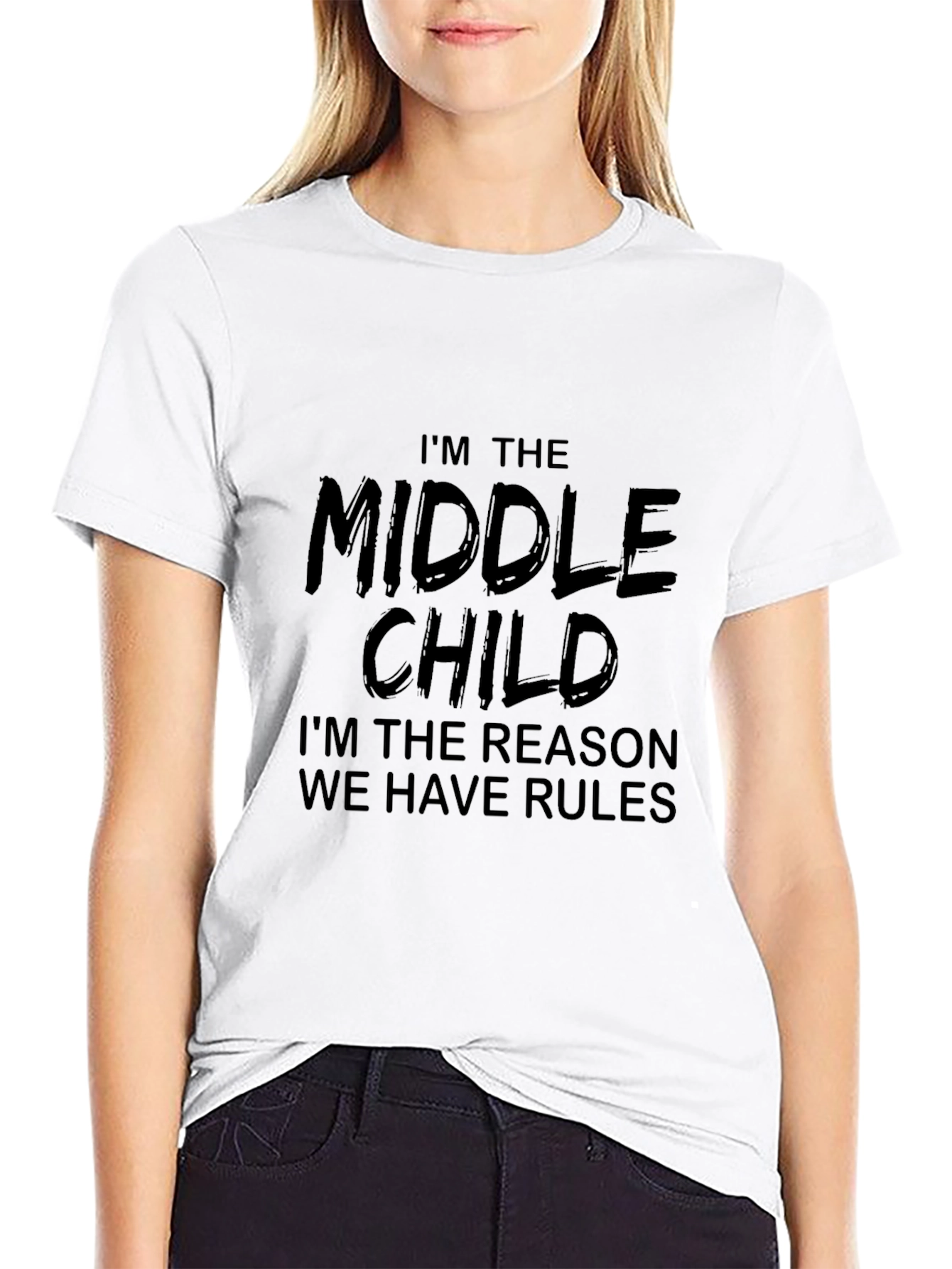 Black Middle Child T-Shirt - Reason for the Rules view 9