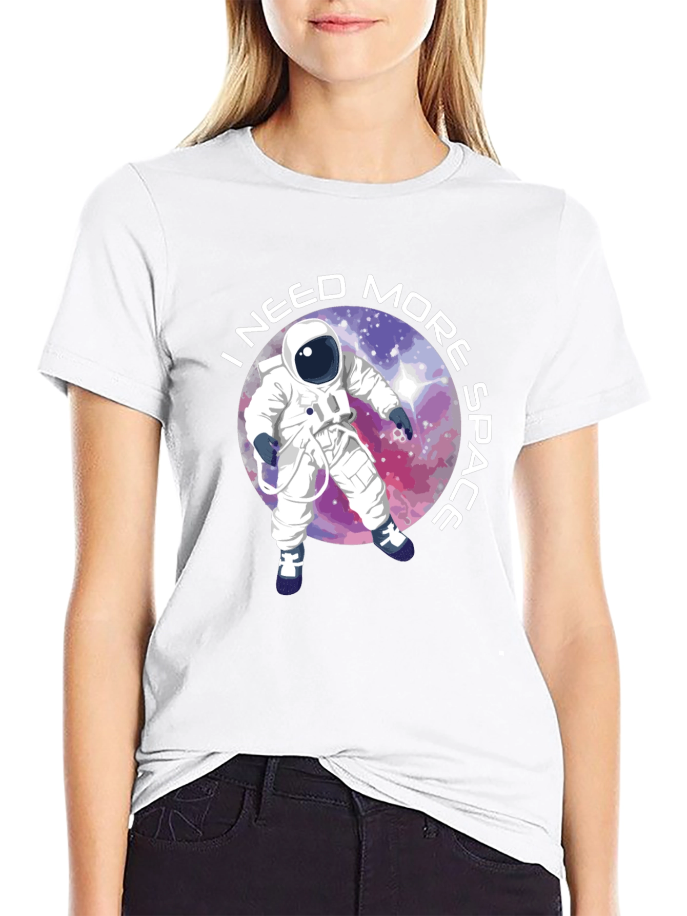 Black I Need More Space T-Shirt - Astronaut Design view 9