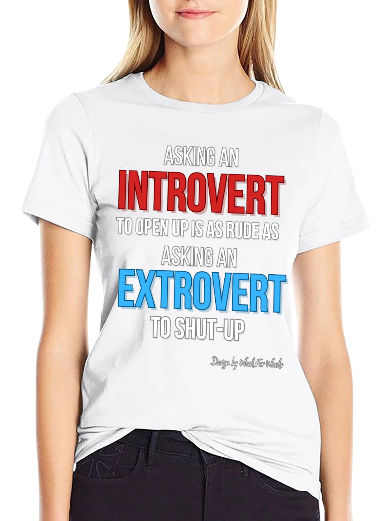 Black Introvert Extrovert Funny T-Shirt view 9