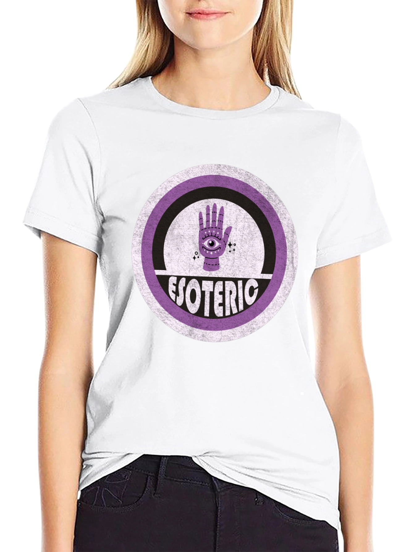 Black Esoteric Third Eye Graphic T-Shirt - Black view 9