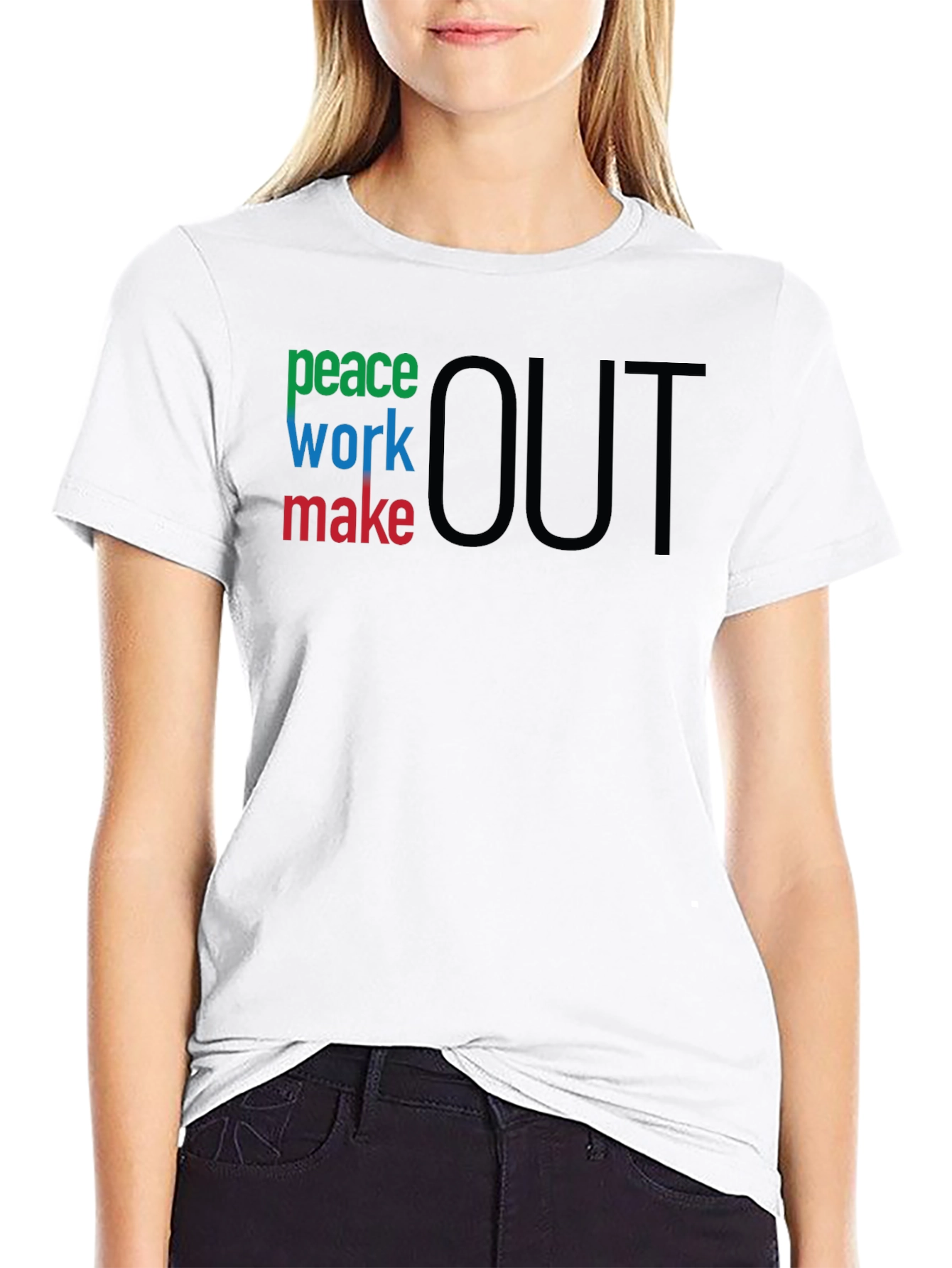 Black Peace Work Make Out T-Shirt - Stylish Graphic Tee view 9
