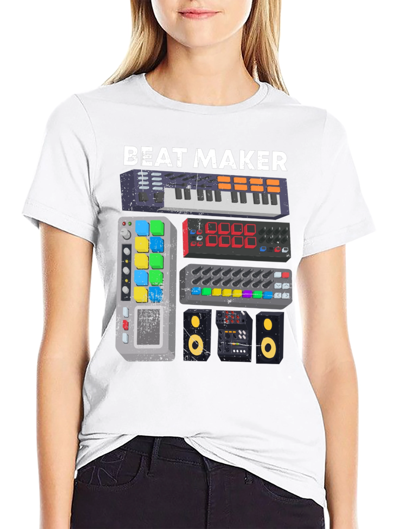 Black Beat Maker Graphic Tee - Music Producer Shirt view 9