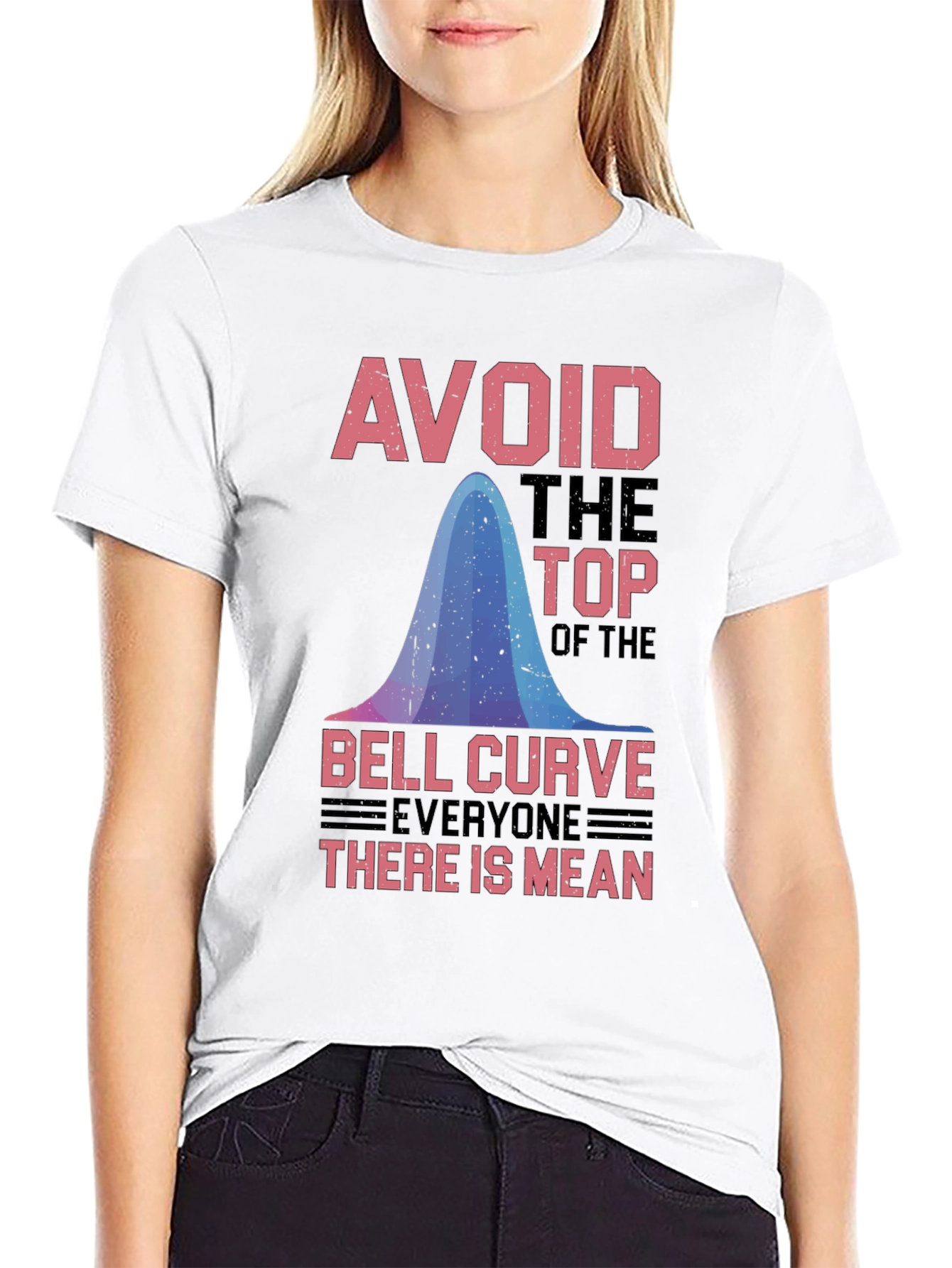 Black Avoid the Top Bell Curve T-Shirt view 9