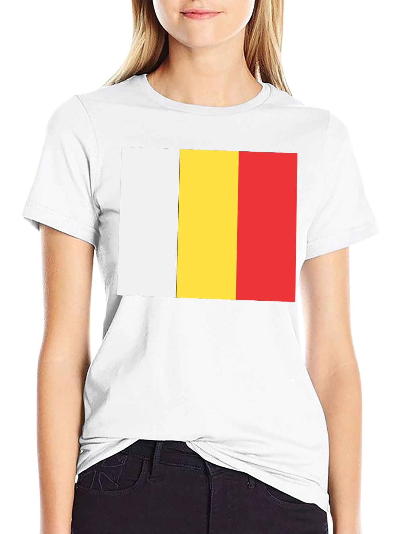 Black White, Yellow, and Red Striped T-Shirt view 9