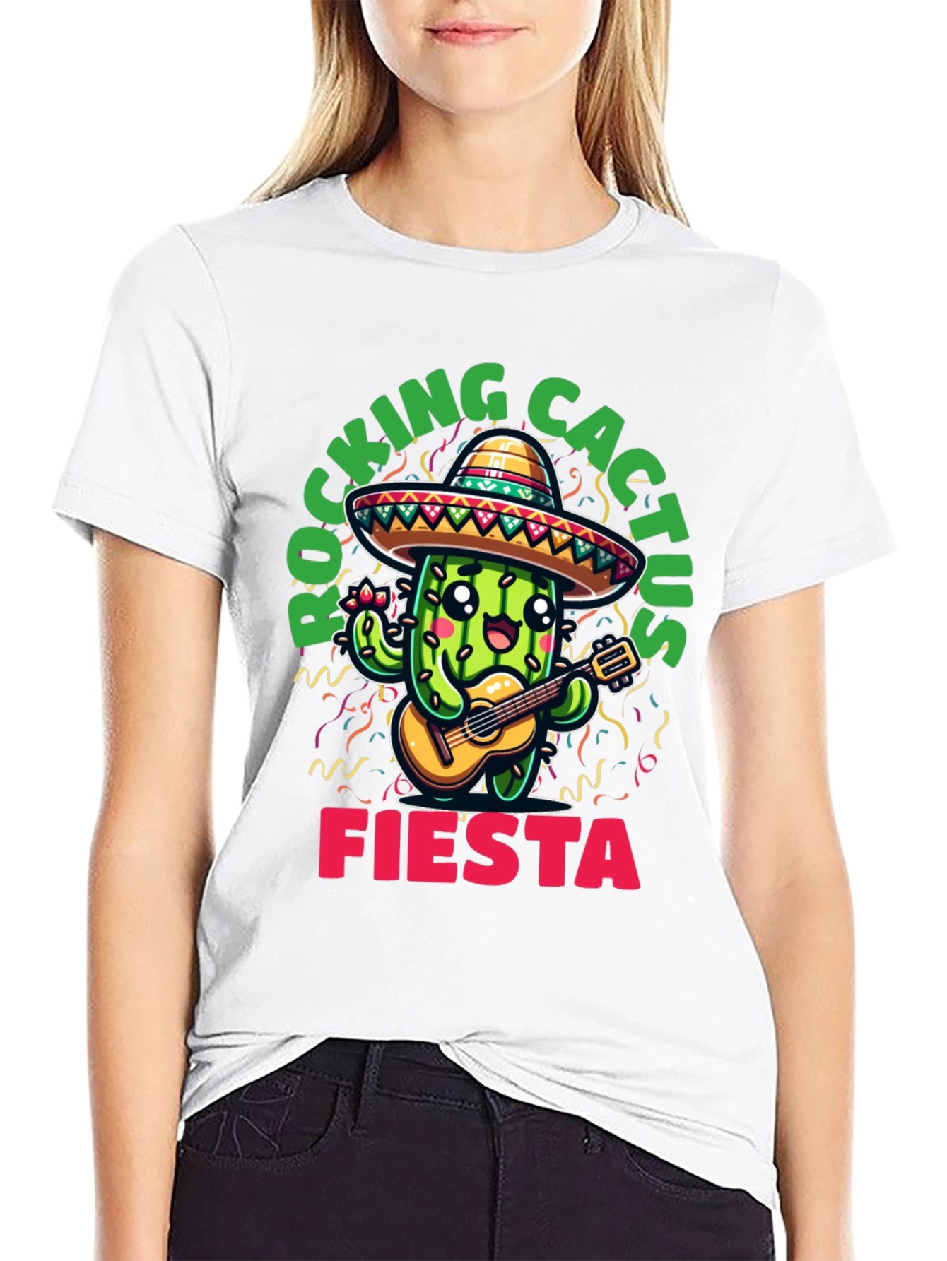 Black Rocking Cactus Fiesta T-Shirt view 9