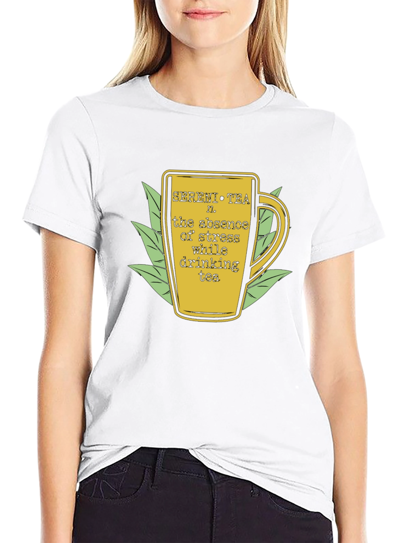 Black Sereni Tea T-Shirt: Find Your Zen view 9